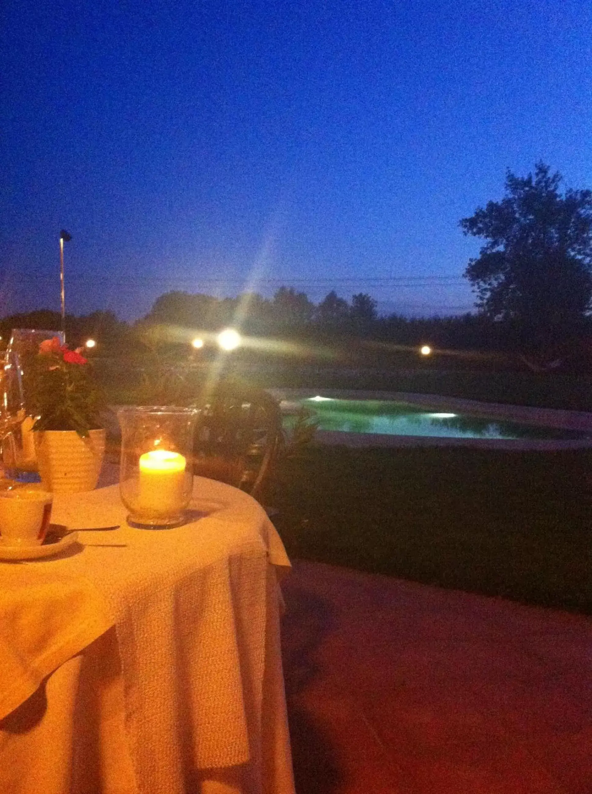 Night, Swimming Pool in Motel Cosmera