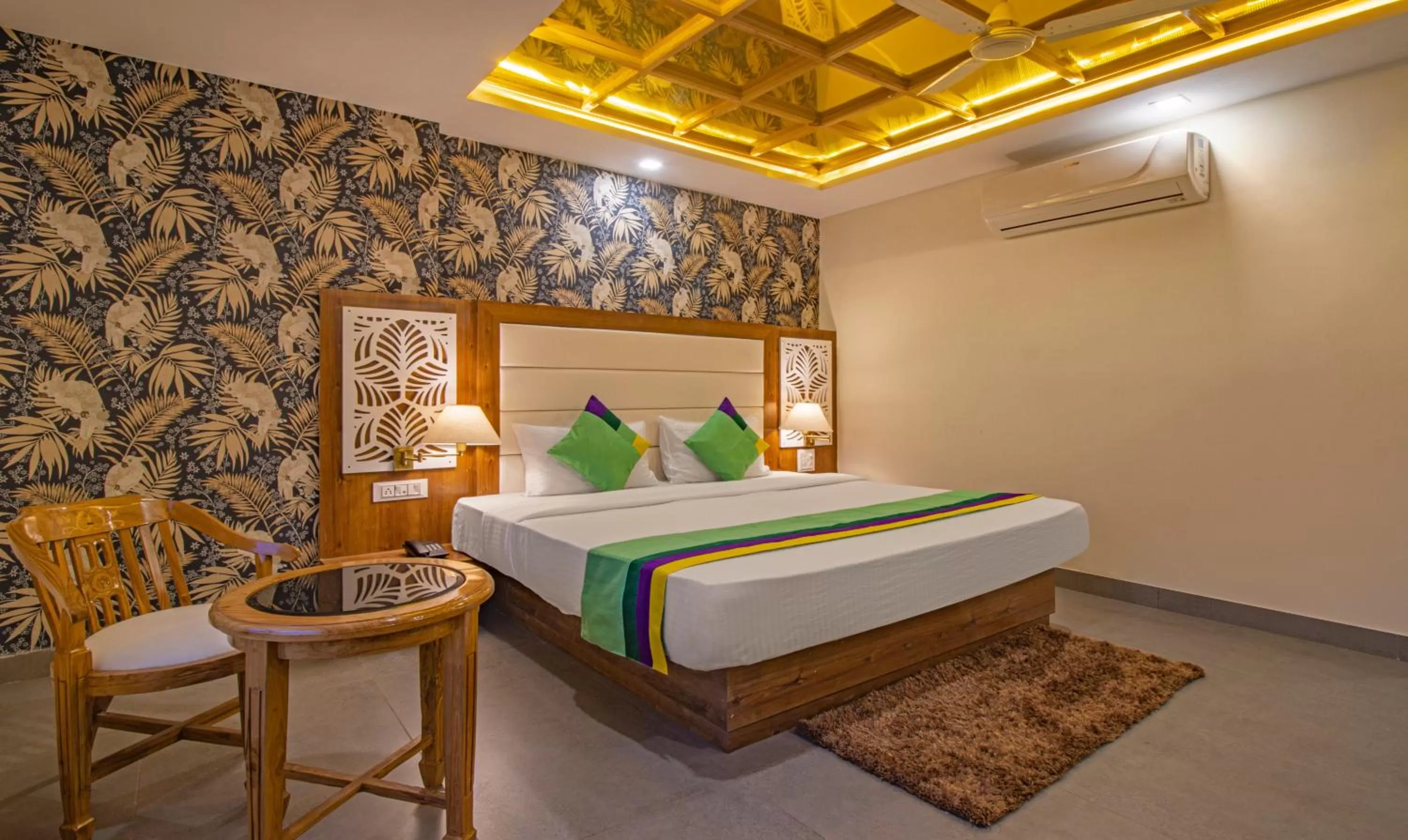 Bed in Treebo Trend Haveli Resort Roots Bhupatwala