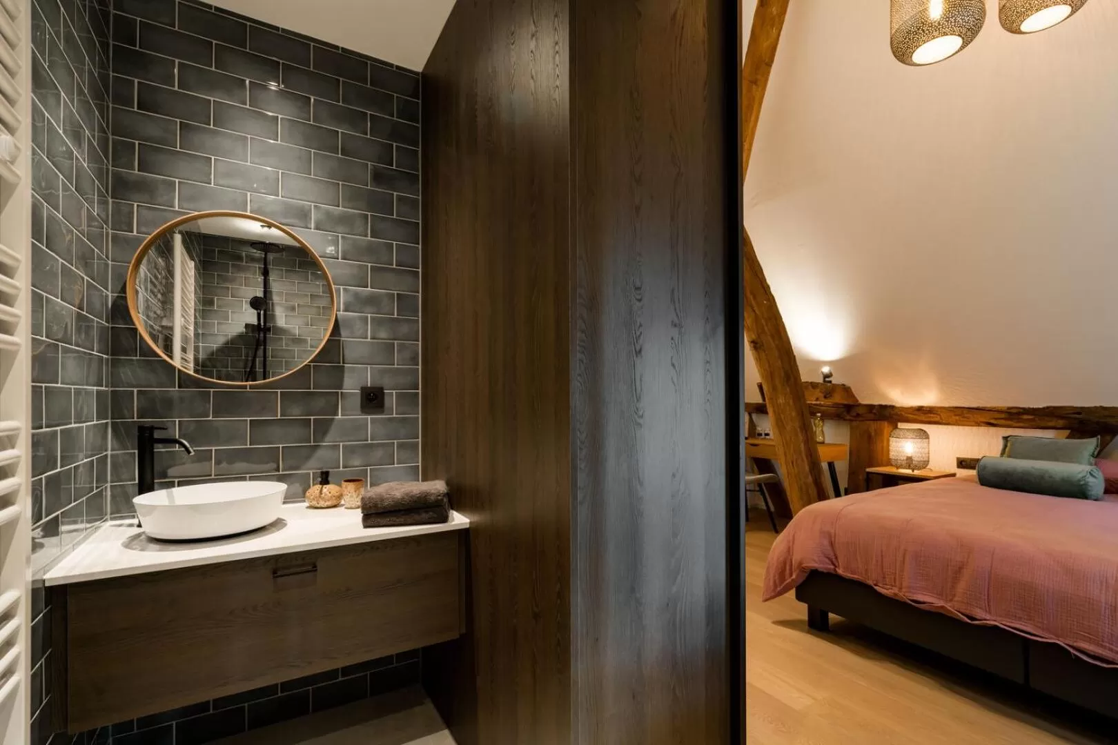 Bathroom, Bed in B&B Weselo