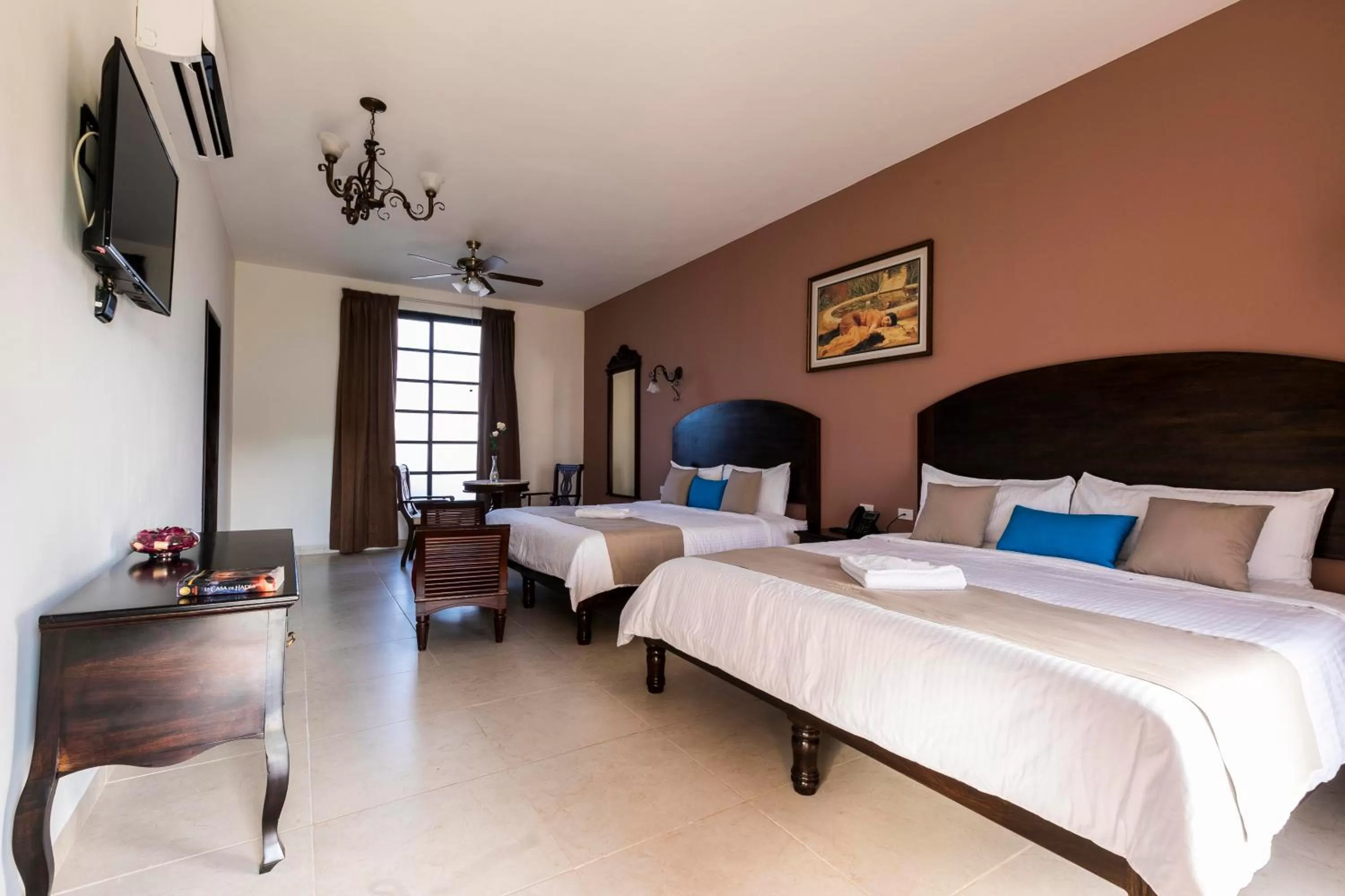 Photo of the whole room, Bed in Hotel Los Frailes, Valladolid, Yucatán