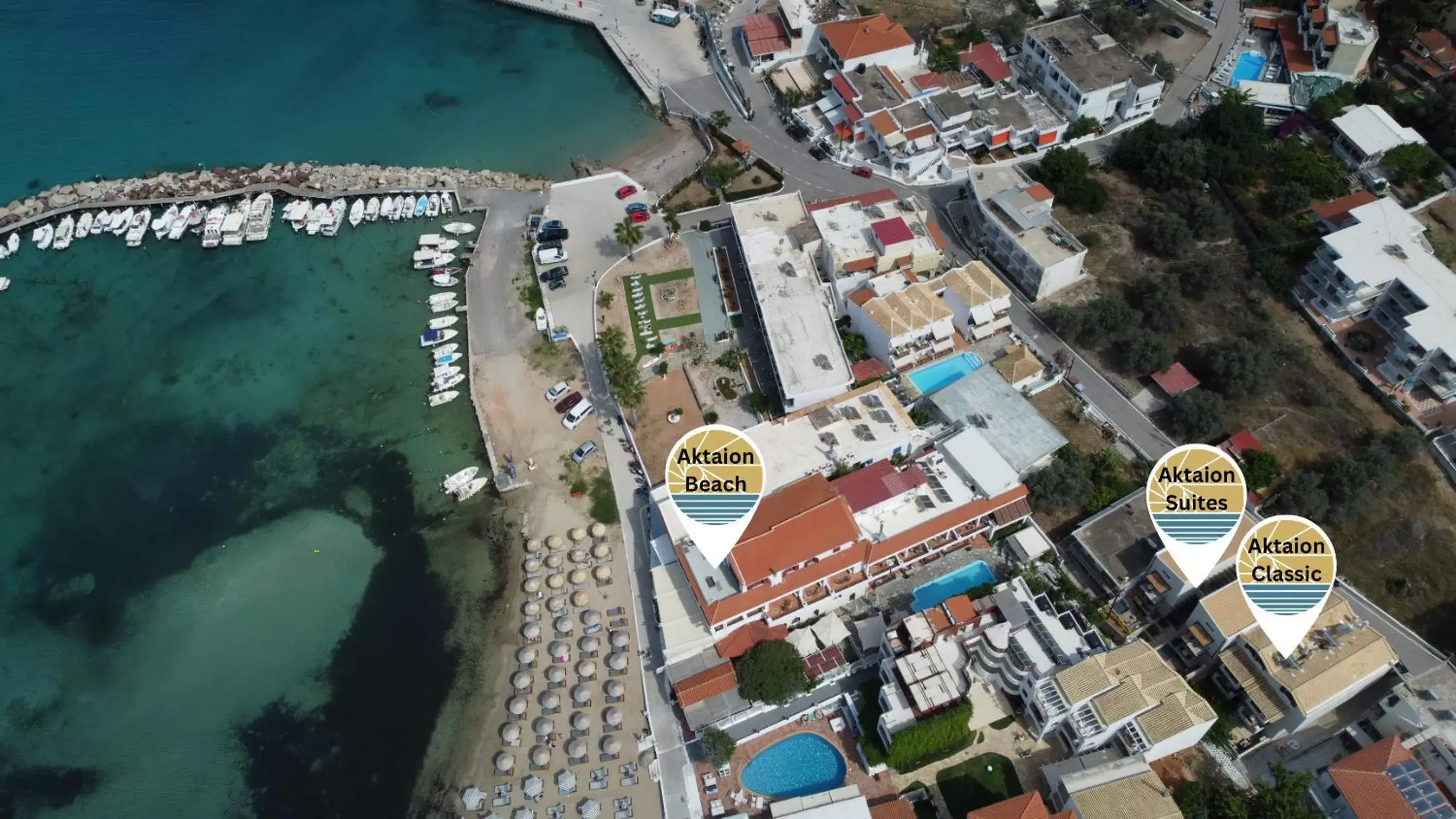 Property building, Bird's-eye View in Aktaion Beach Boutique Hotel & Spa