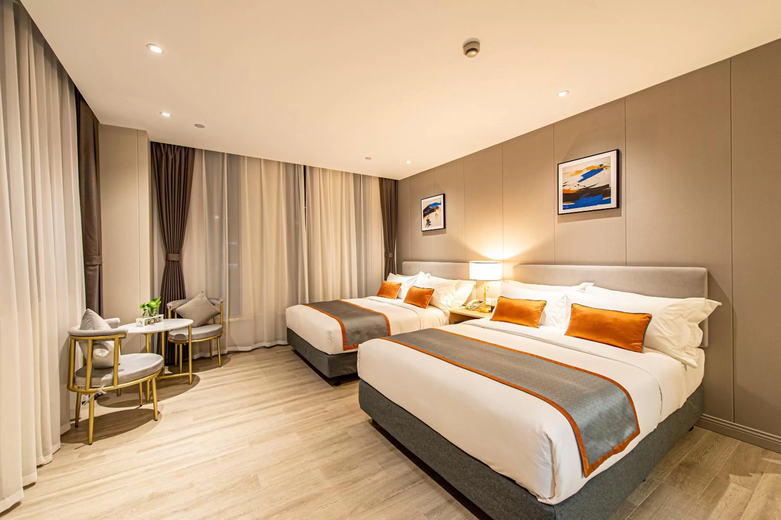 Bed in Shanghai JOYFUL YARD Hotel-Free shuttle bus to Pudong Airport and Disneyland