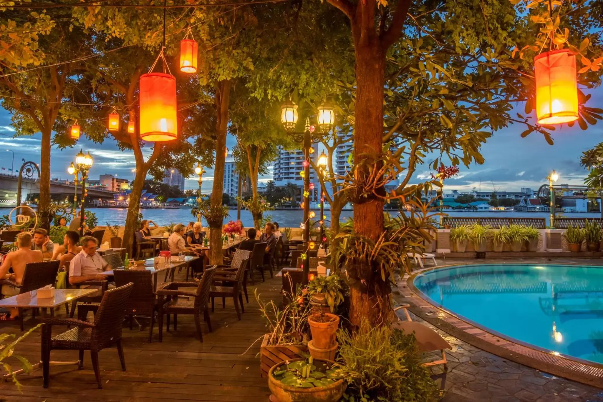 Lounge or bar, Swimming Pool in New Siam Riverside - SHA Certified