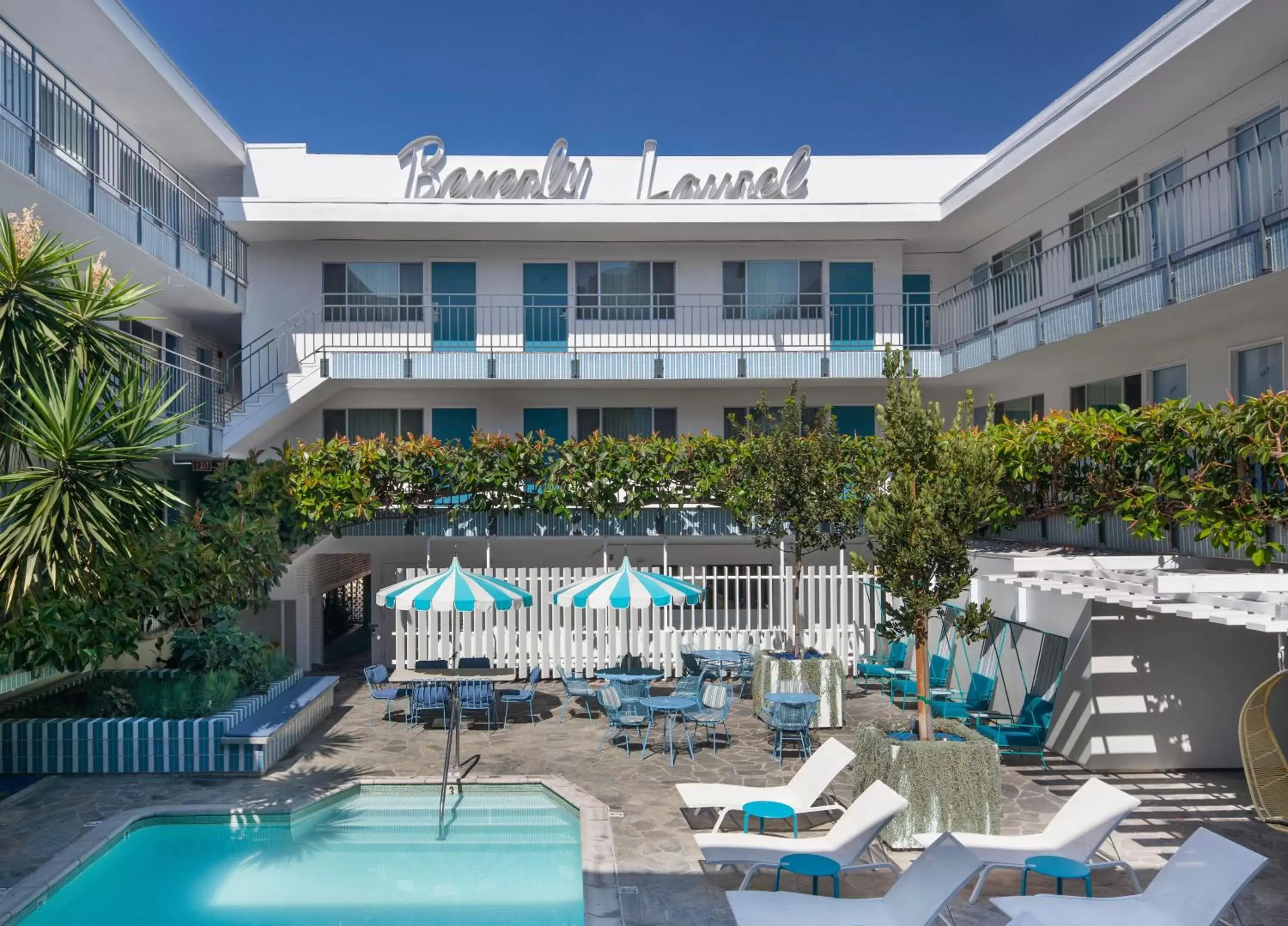 Pool View in Beverly Laurel Hotel