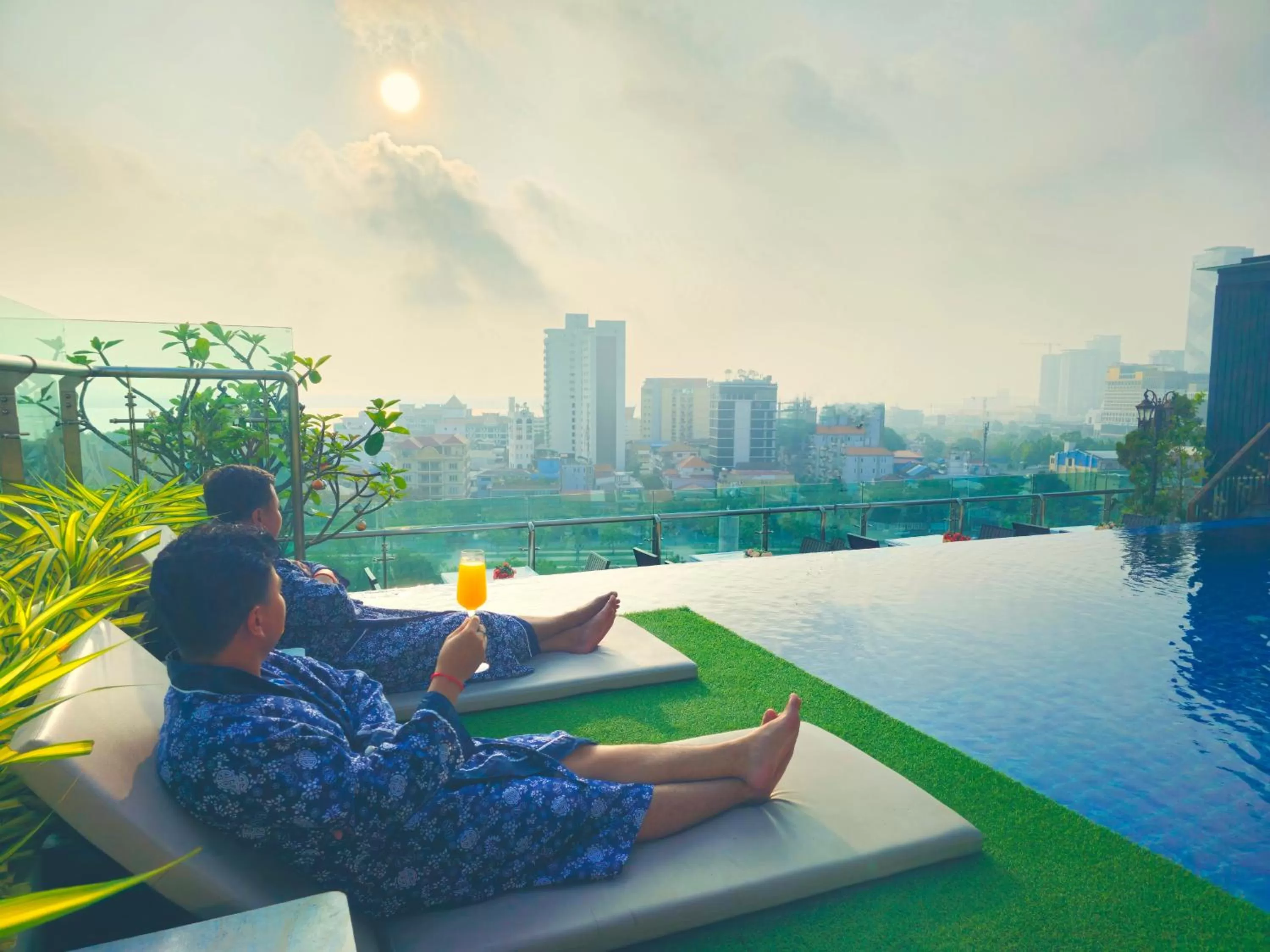 Pool view in Le Botum Hotel