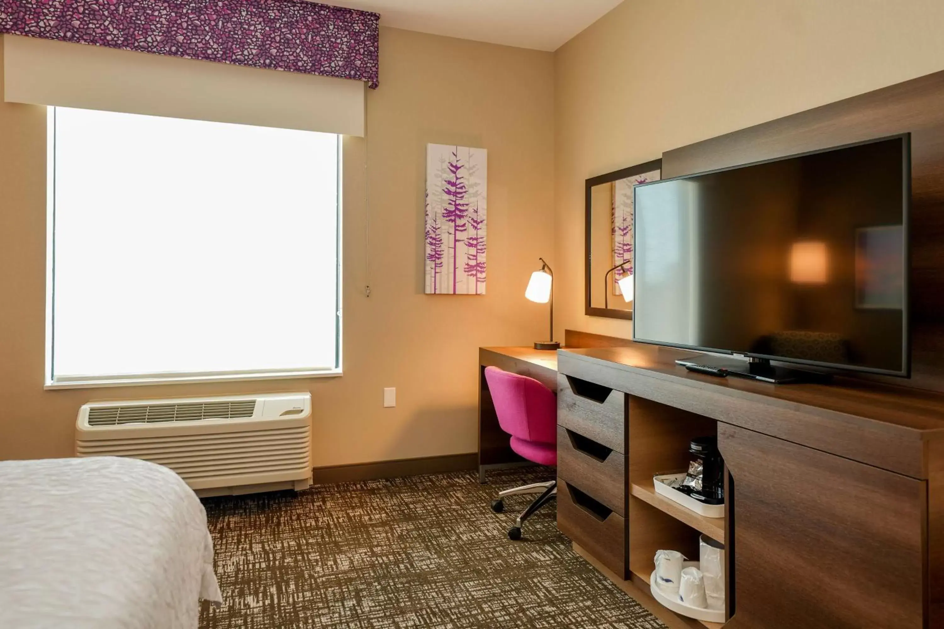 Bedroom, TV/Entertainment Center in Hampton Inn & Suites Aurora South, Co