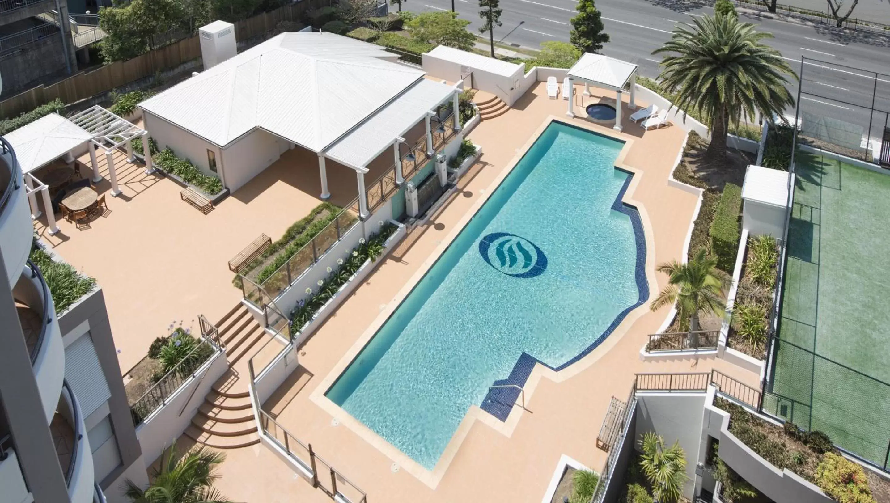 Bird's eye view, Pool View in The Oasis Apartments