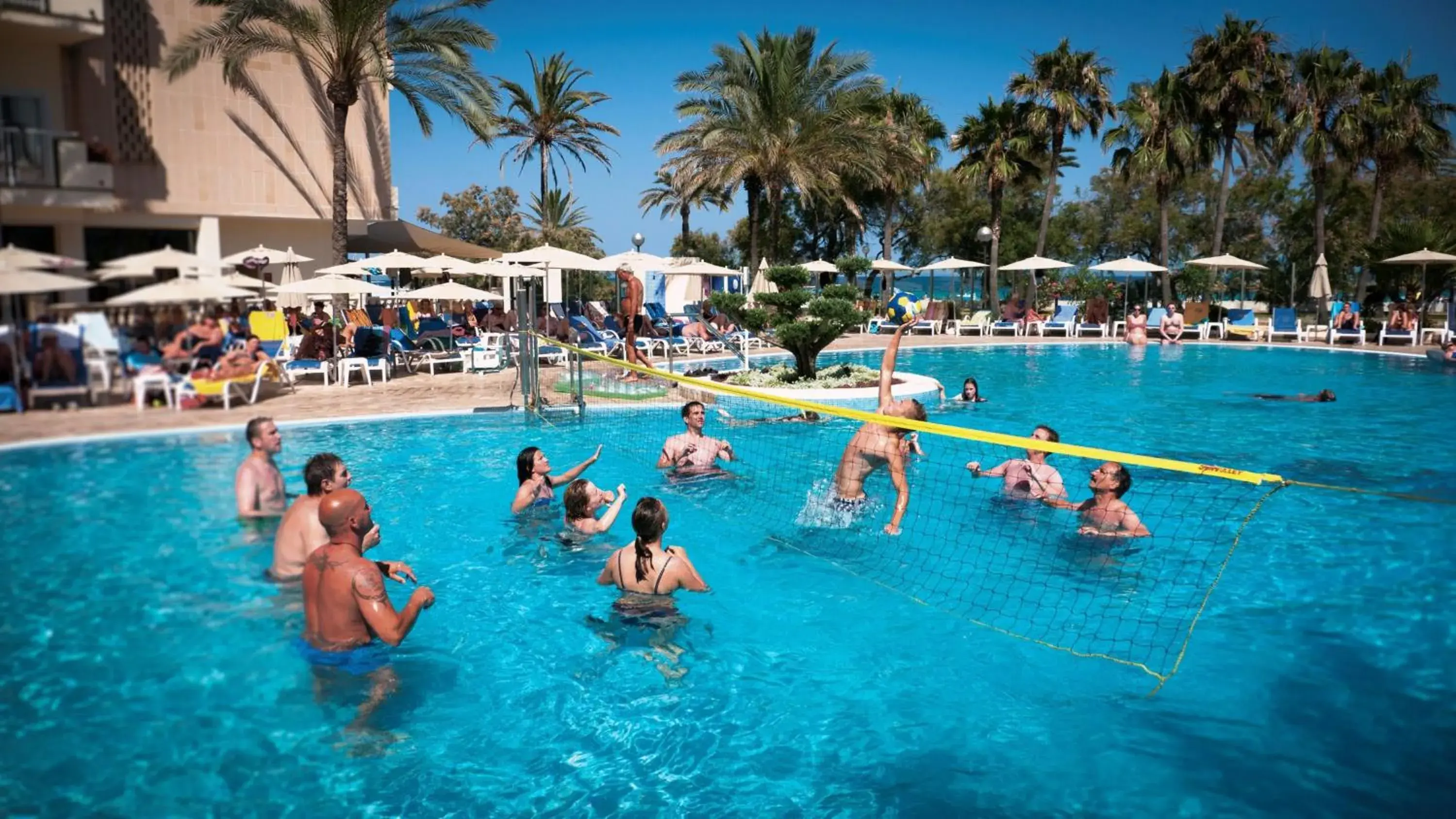 People, Swimming Pool in Sentido Castell de Mar