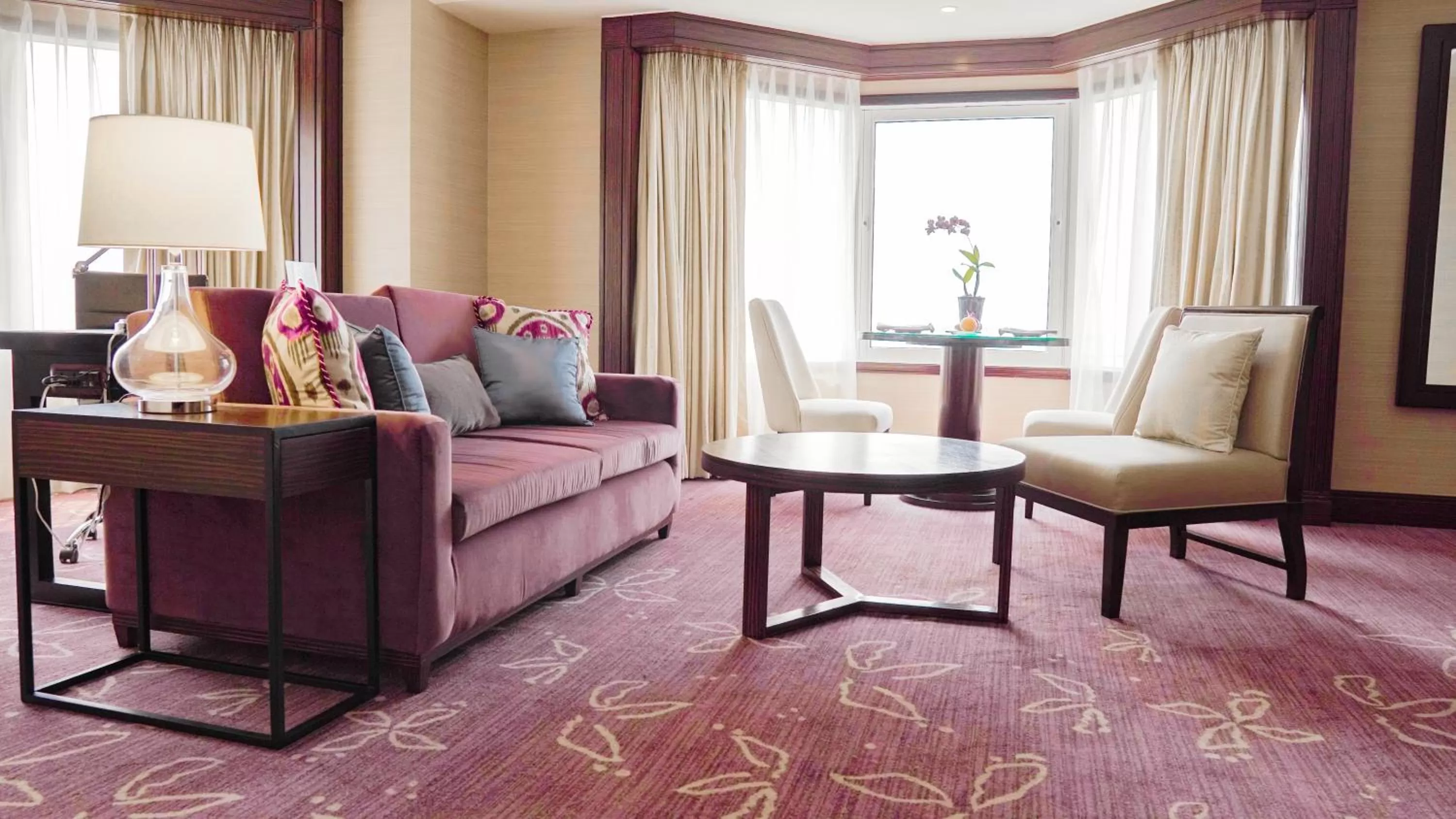 Living room in Diamond Hotel Philippines