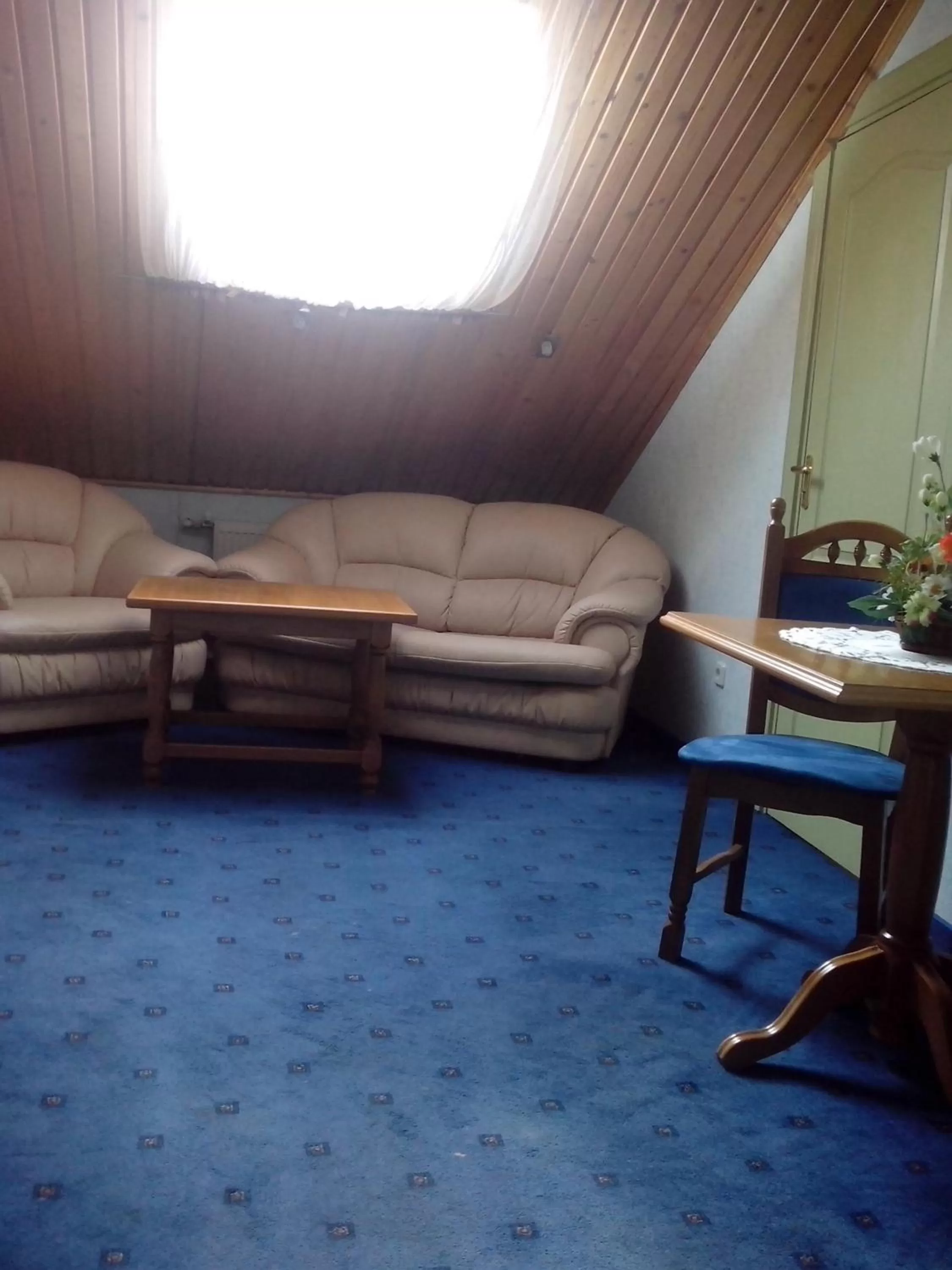 Seating area in Morshynska Vezha Hotel