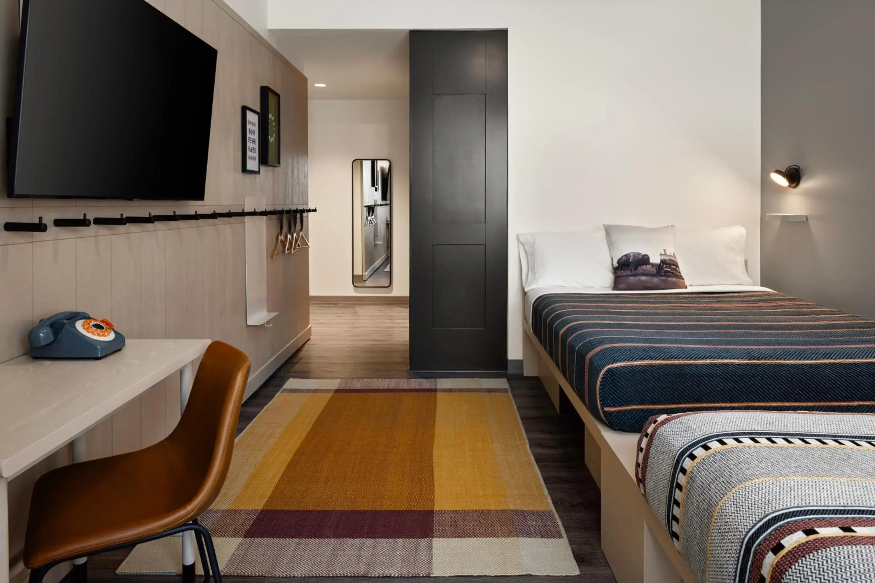 Bedroom, Bed in Moxy Omaha Downtown