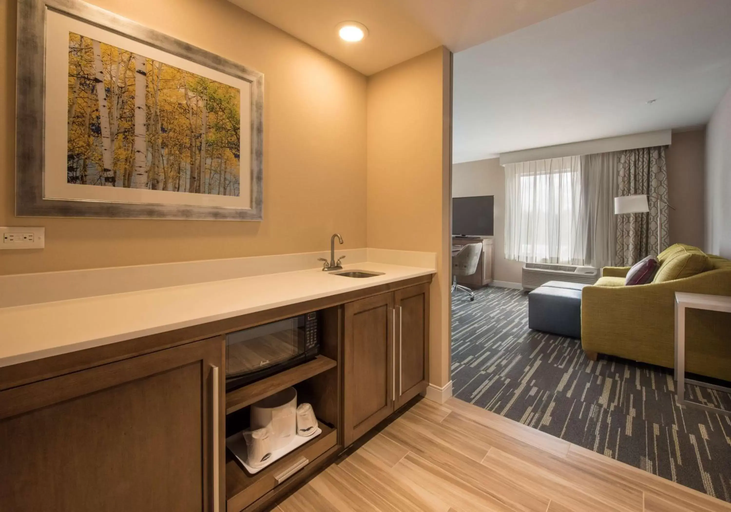 Kitchen or kitchenette, Bathroom in Hampton Inn & Suites Seattle/Redmond Wa
