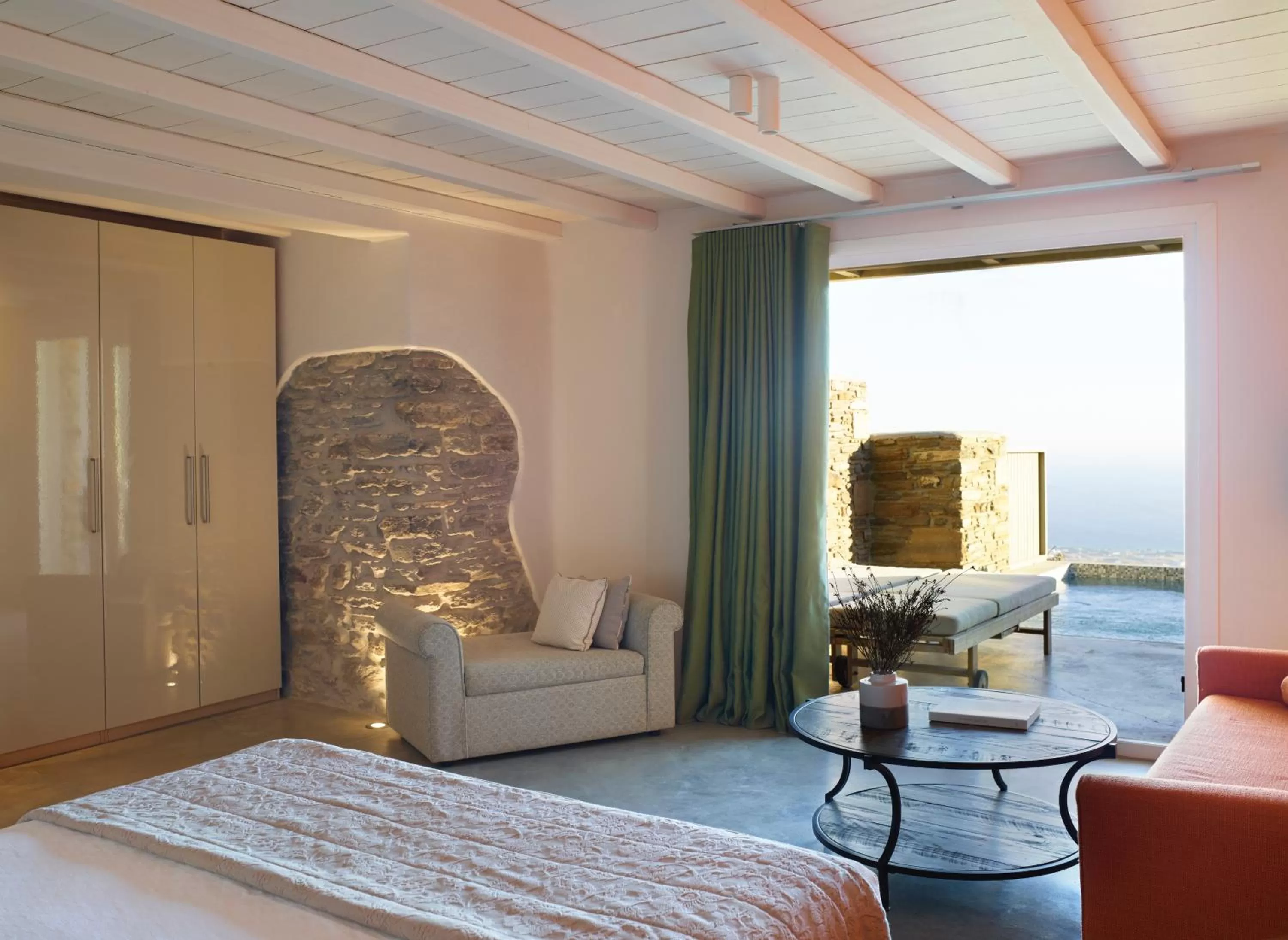 Balcony/Terrace, Bed in Aeolis Tinos Suites