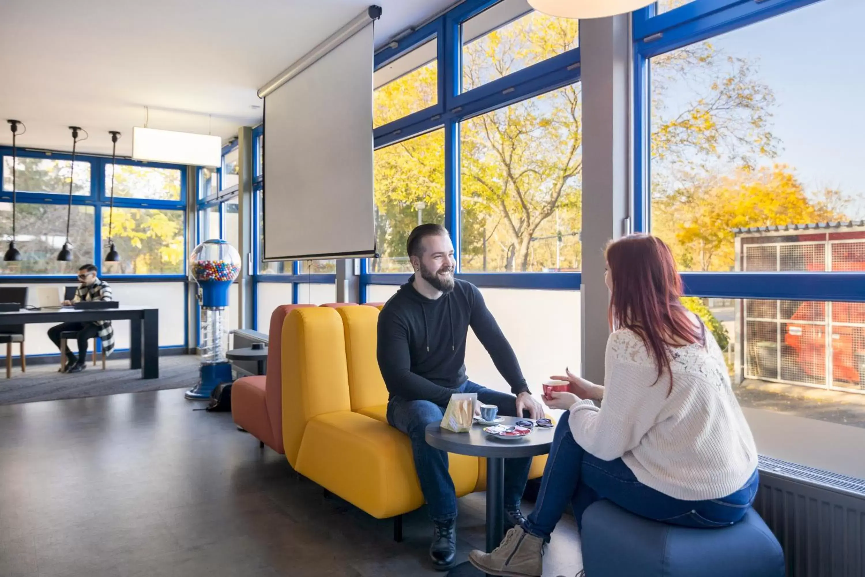 Lounge or bar in a&o Dresden Hauptbahnhof Lounge or bar in a&o Dresden Hauptbahnhof