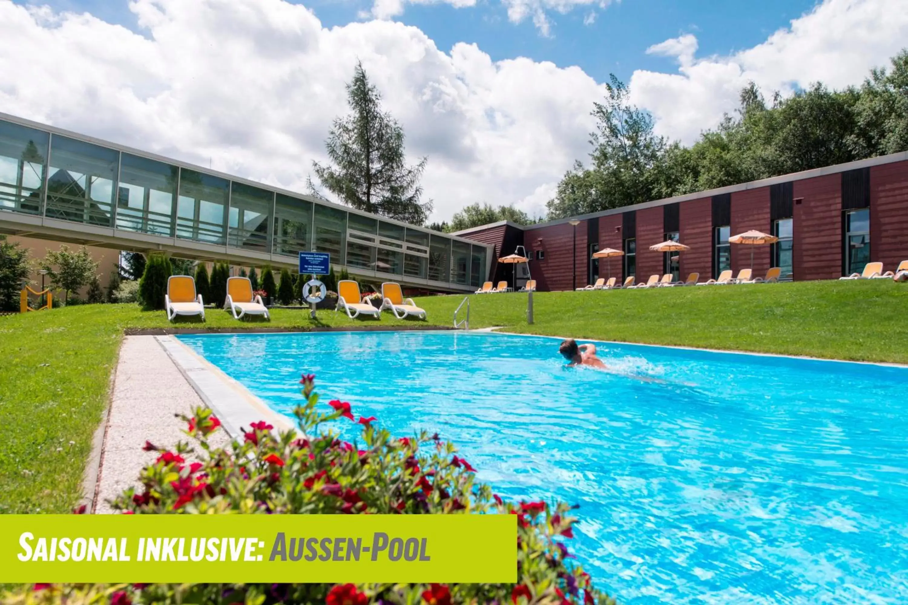 Spring, Swimming Pool in AHORN Waldhotel Altenberg