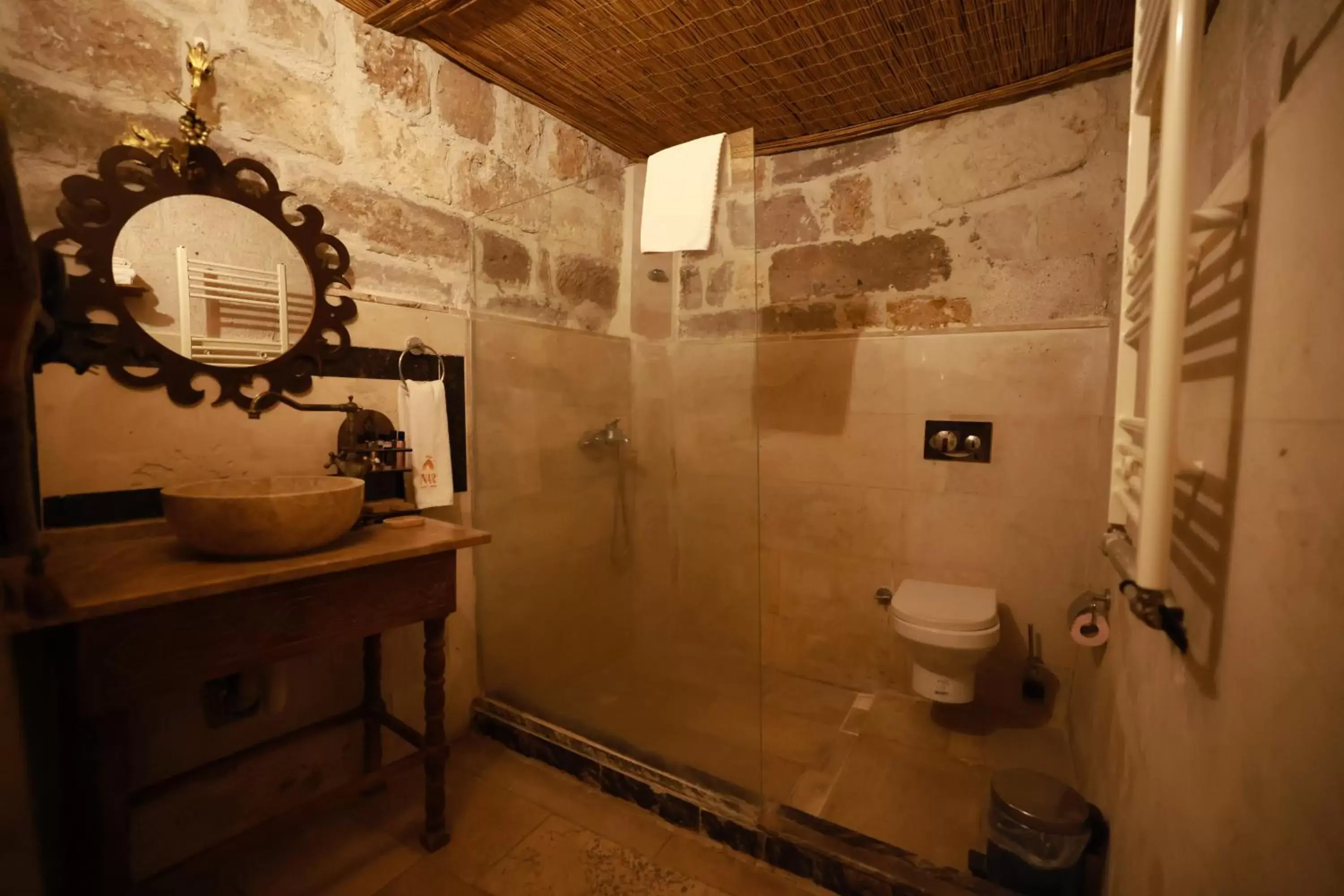 Shower, Bathroom in Cappadocia Nar Cave House & Hot Swimming Pool