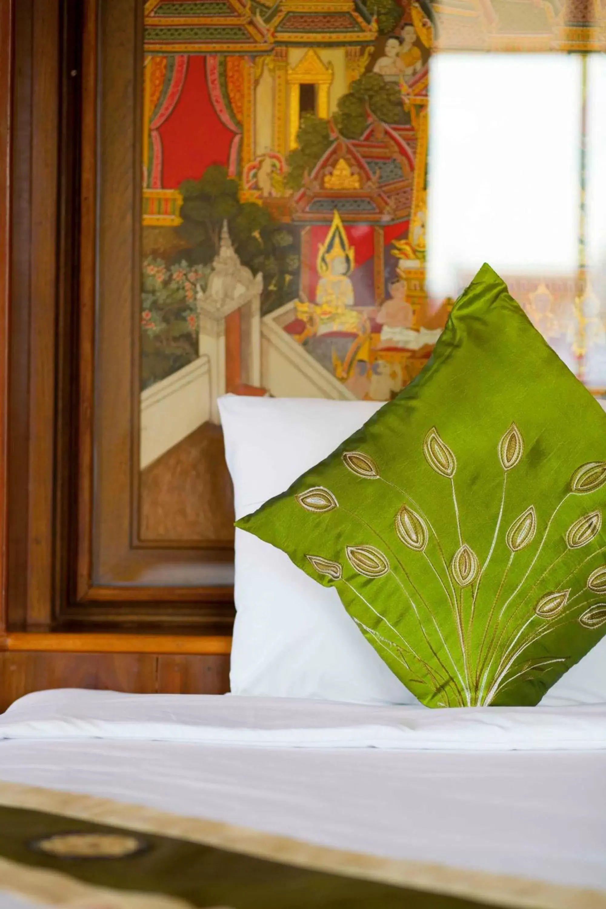 Decorative detail, Bed in Lamphu Tree House Boutique Hotel