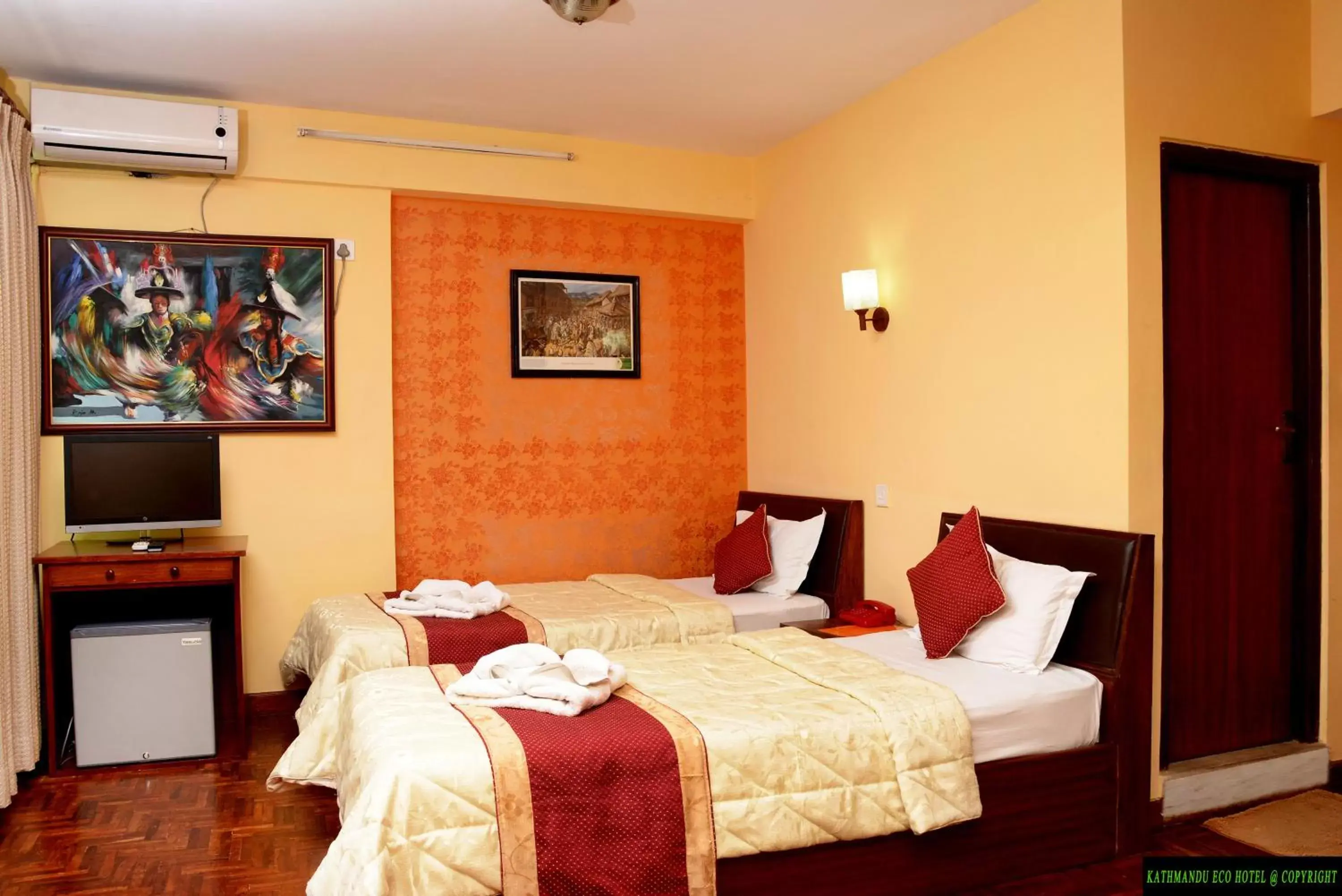 Bathroom, Bed in Kathmandu Eco Hotel Bathroom, Bed in Kathmandu Eco Hotel