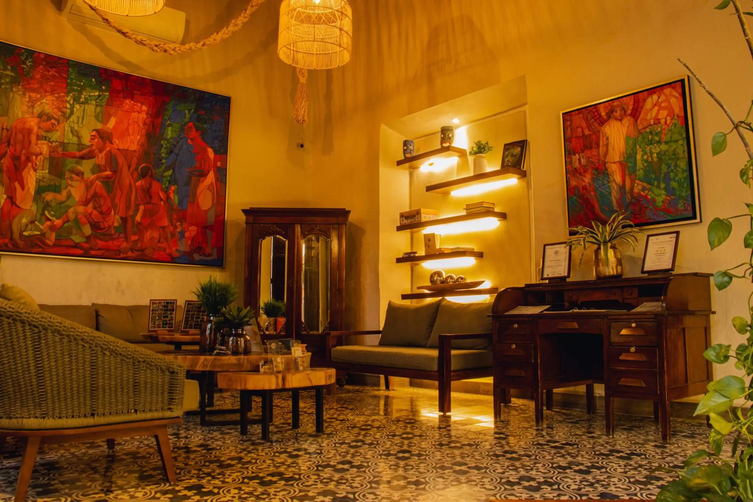 Lobby or reception in Hotel Marionetas