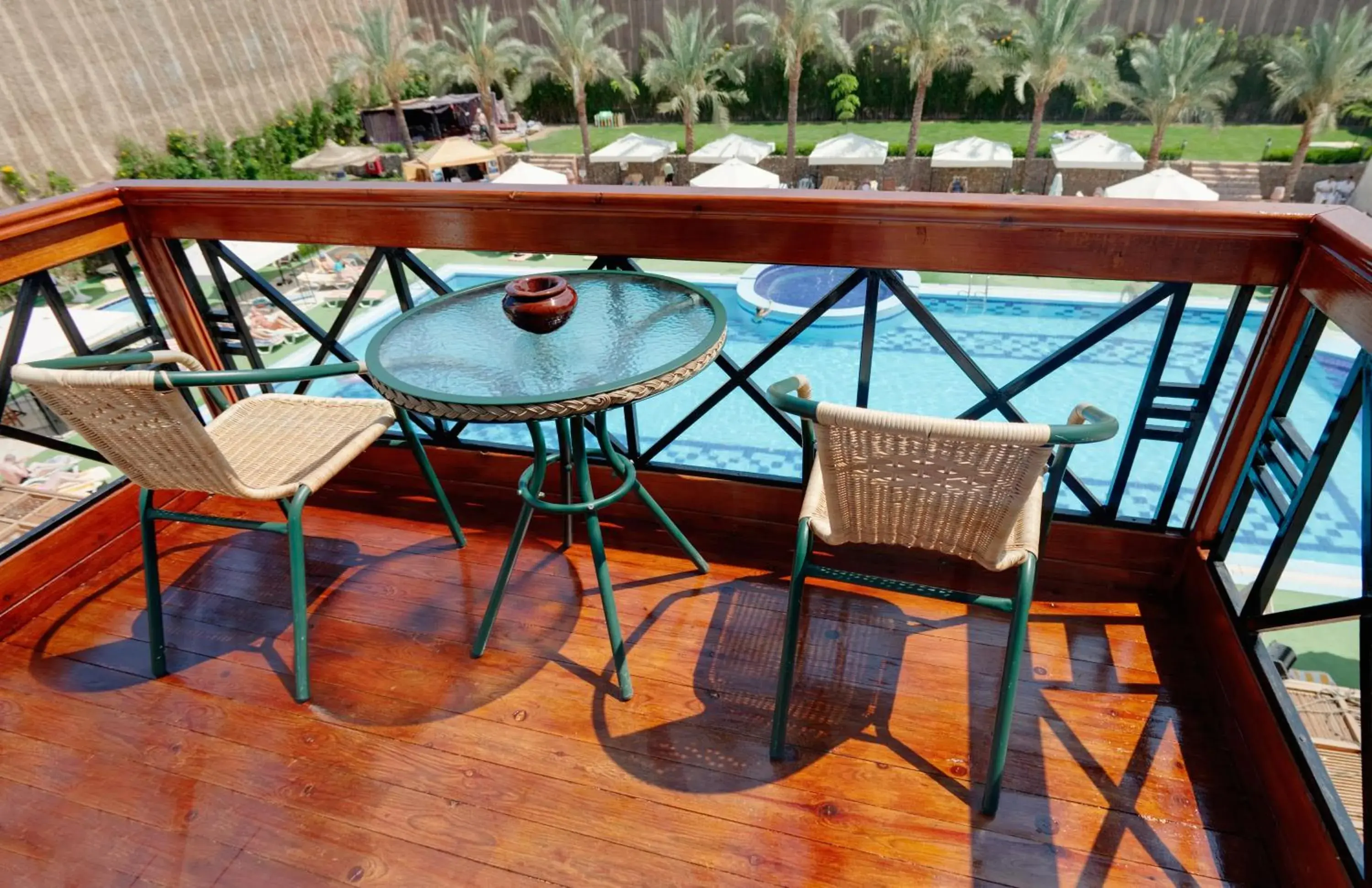 Balcony/Terrace, Pool View in Falcon Naama Star Hotel
