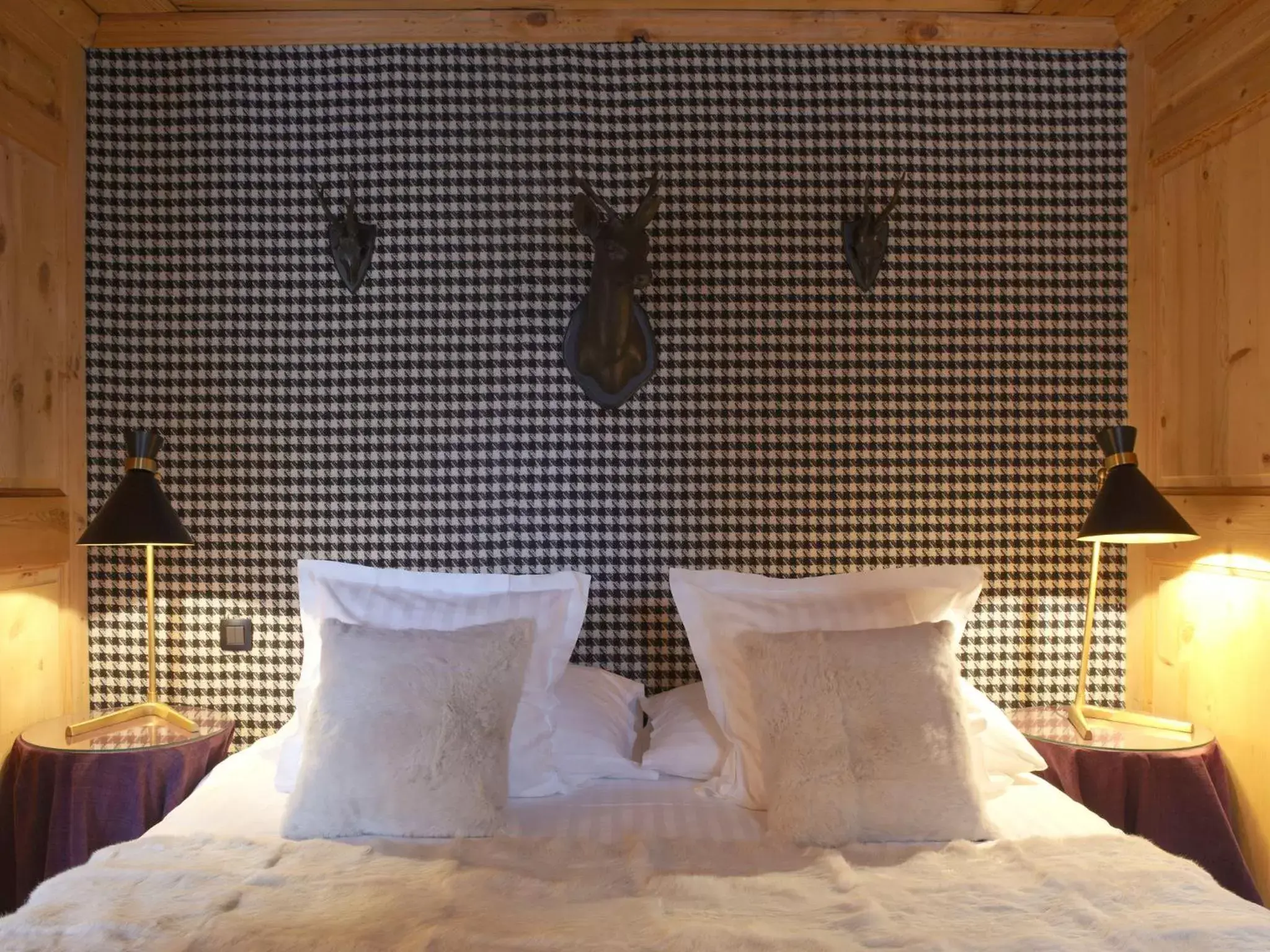 Decorative detail, Bed in Hotel Mont Blanc Megève