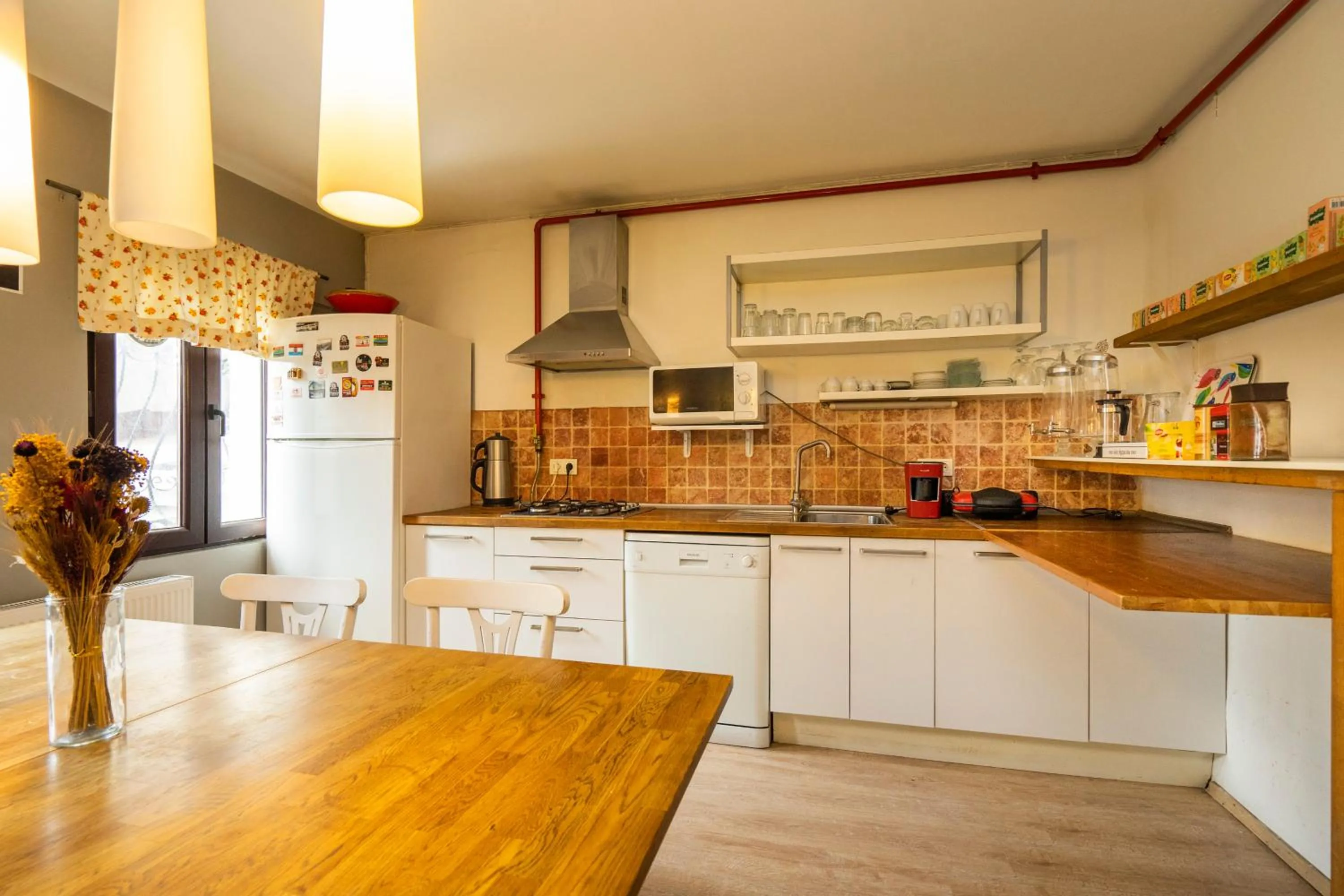 Communal kitchen in Taksim Alya Suites