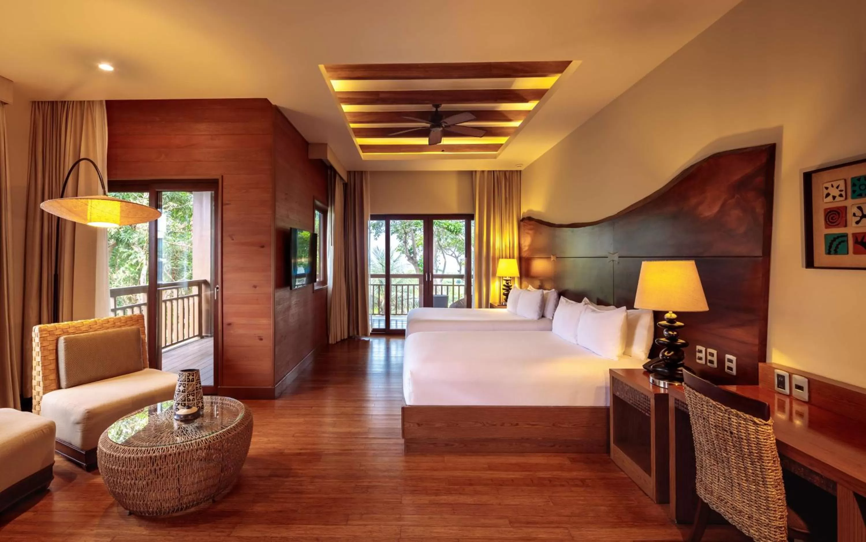 View (from property/room), Bed in Indura Beach & Golf Resort Curio Collection By Hilton