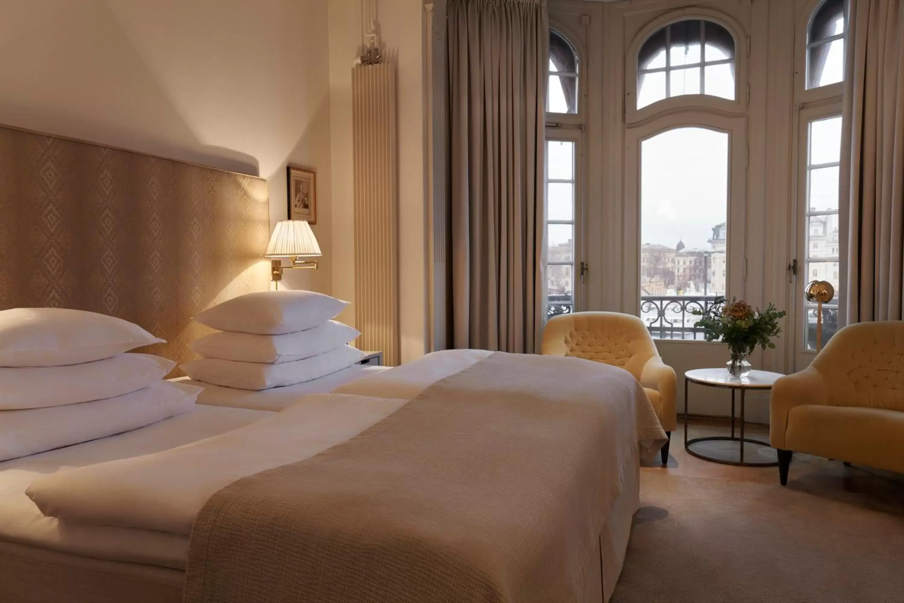 Bed in Hotel Diplomat Stockholm