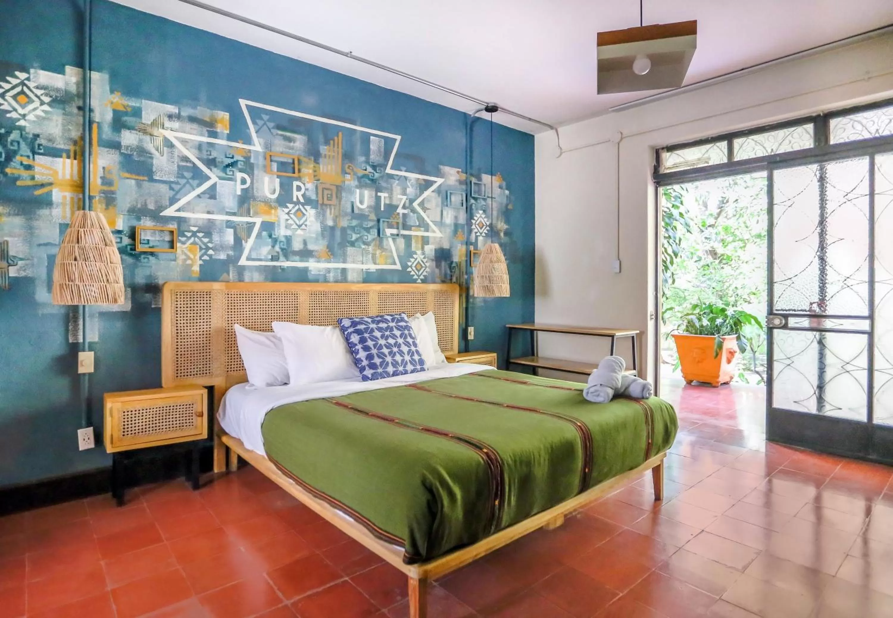 Bed in Socialtel Atitlan