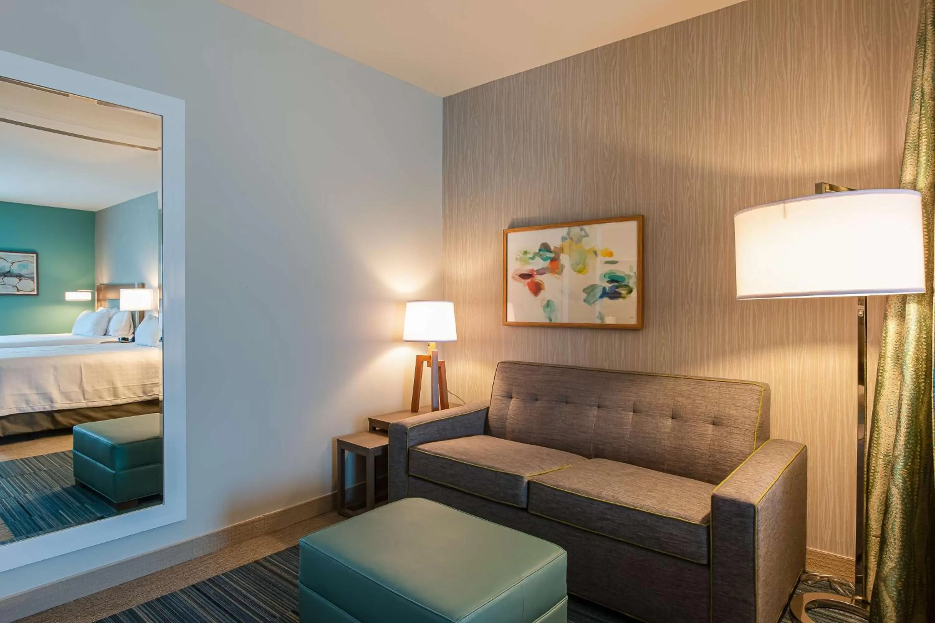 Living room, Bed in Home2 Suites By Hilton Nashville Bellevue