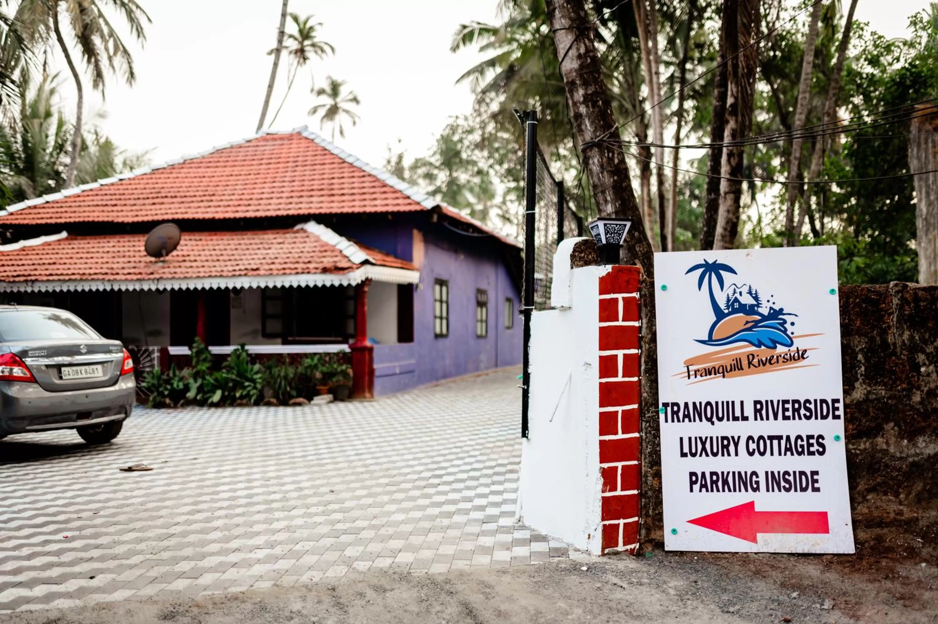 Facade/entrance, Property Building in Tranquill Riverside Luxury Cottages With Bathtub, Candolim