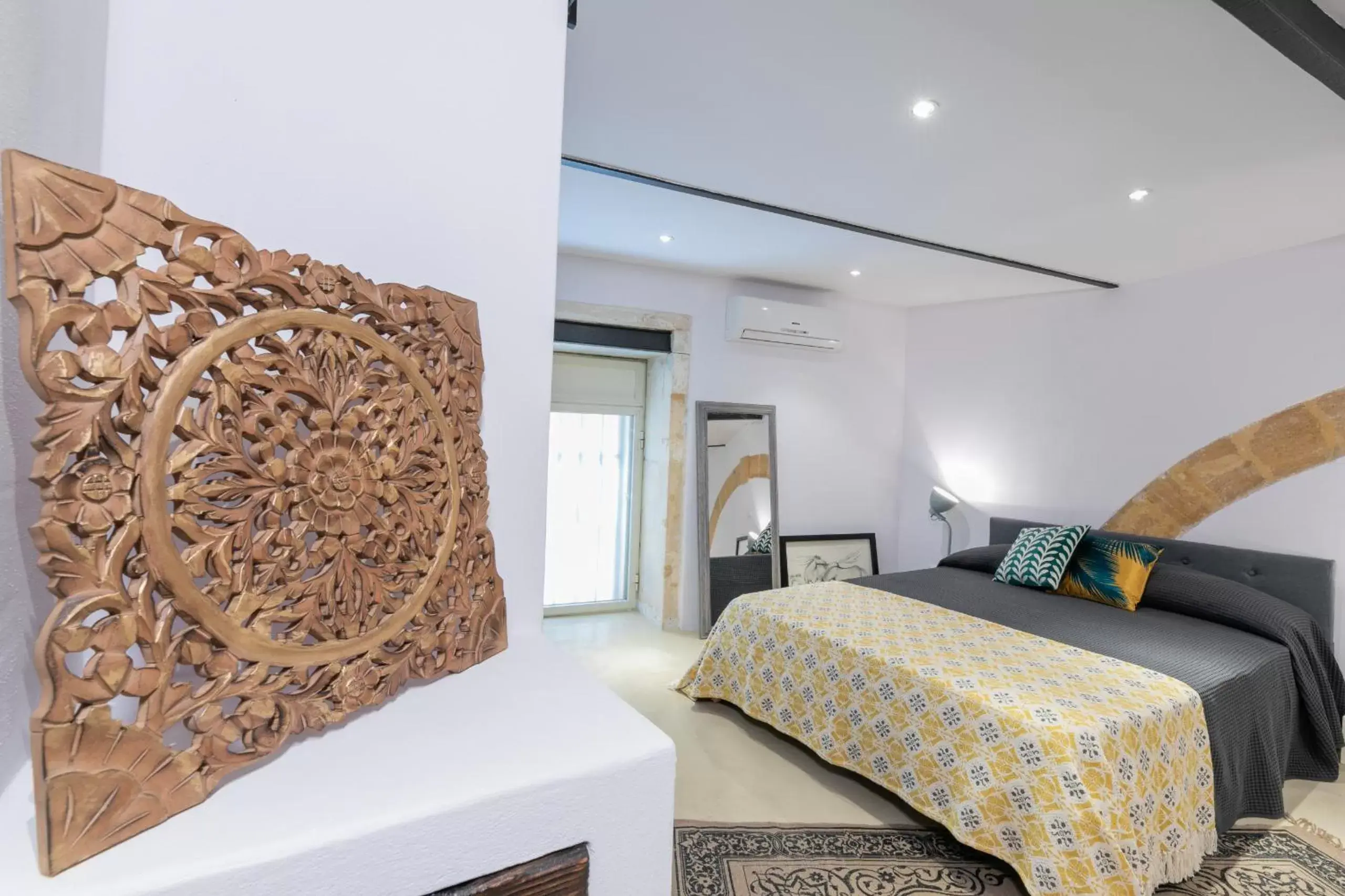 Bedroom, Bed in Casa Teia, Exclusive Loft in Ortigia