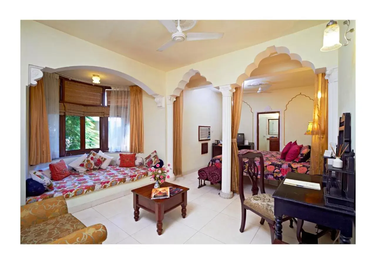 Bedroom, Seating Area in Dera Rawatsar - Heritage Hotel