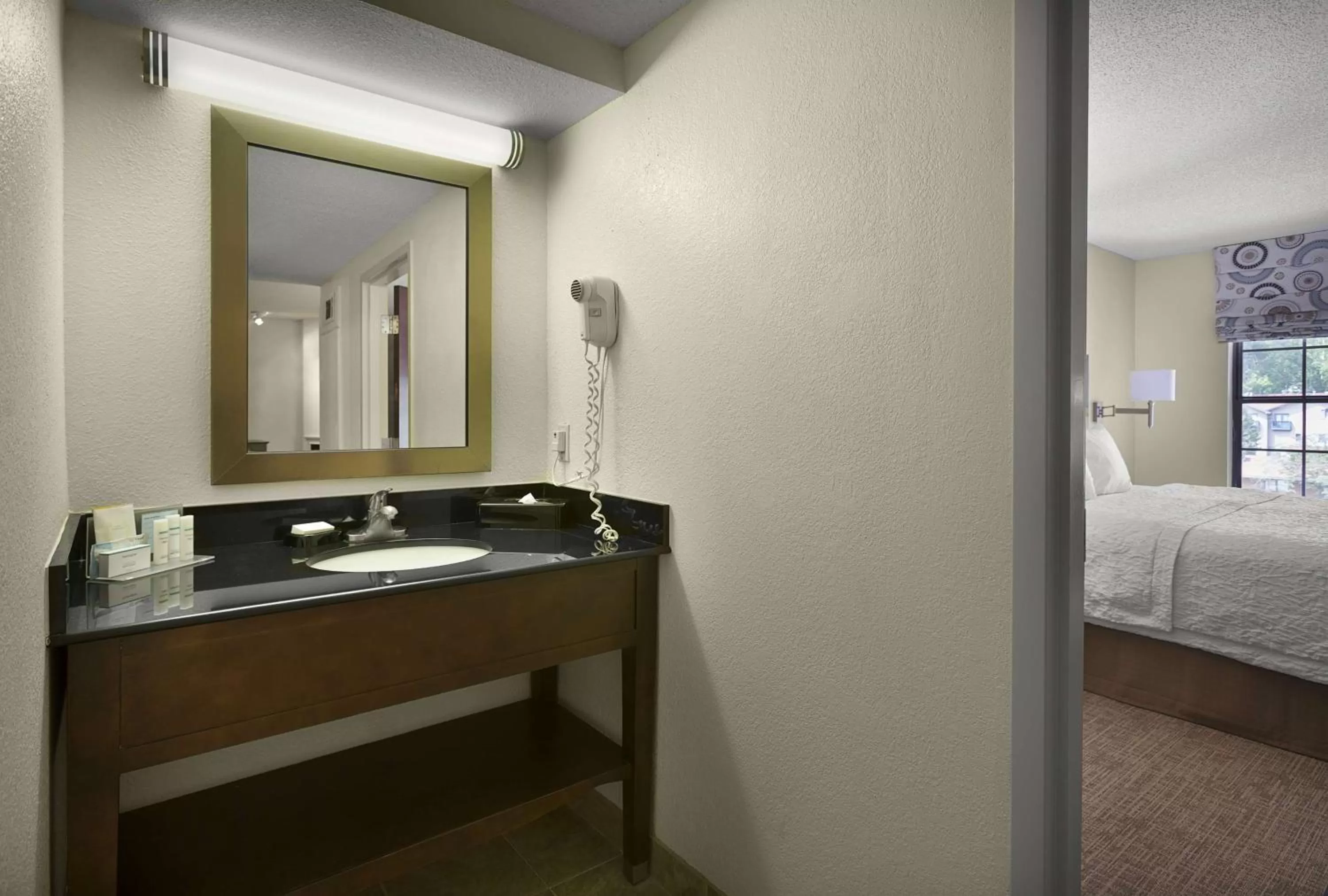 Bathroom, Bed in Hampton Inn Helen