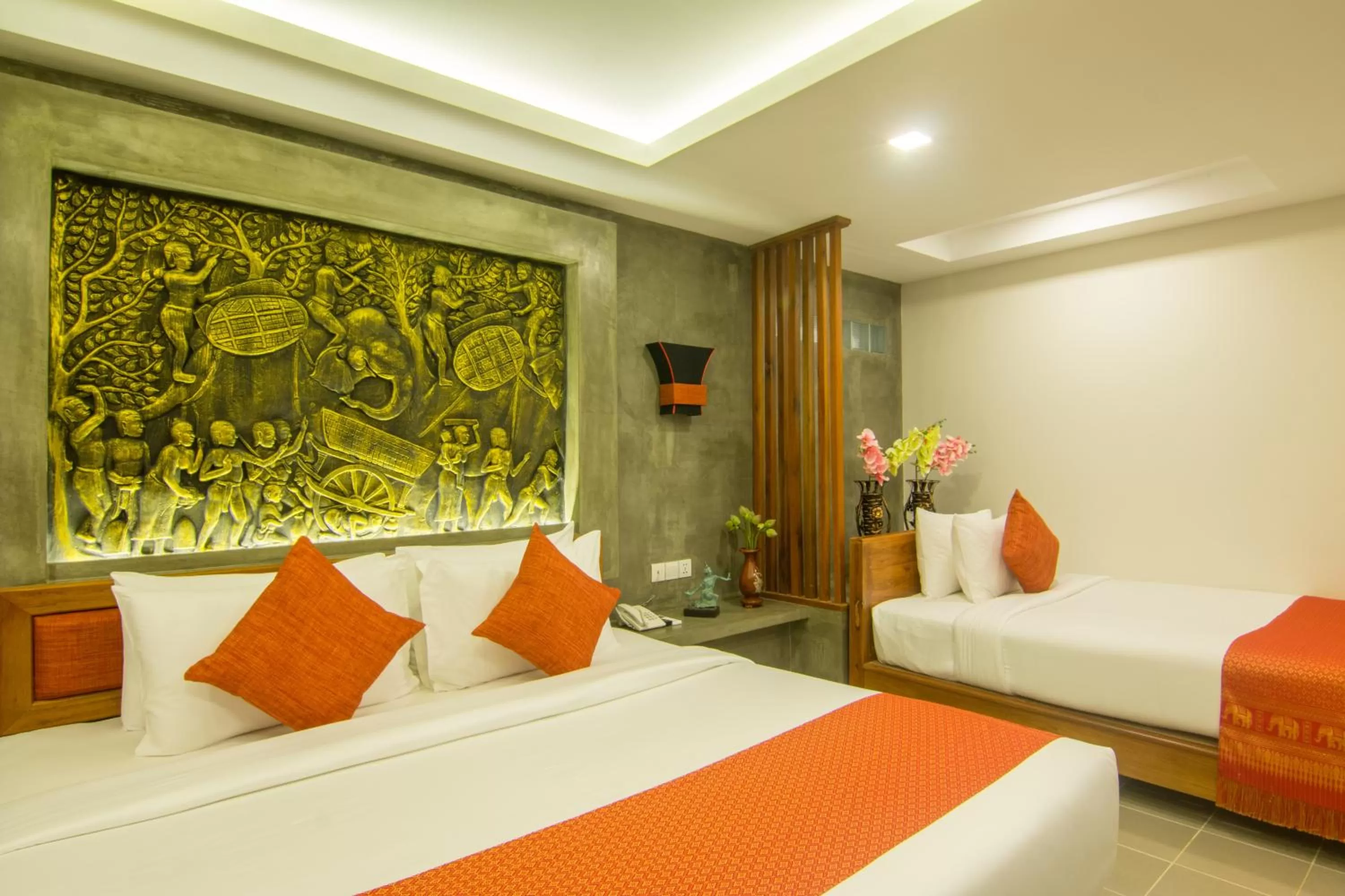 Shower, Bed in Chhay Long Angkor Boutique Hotel Siem Reap