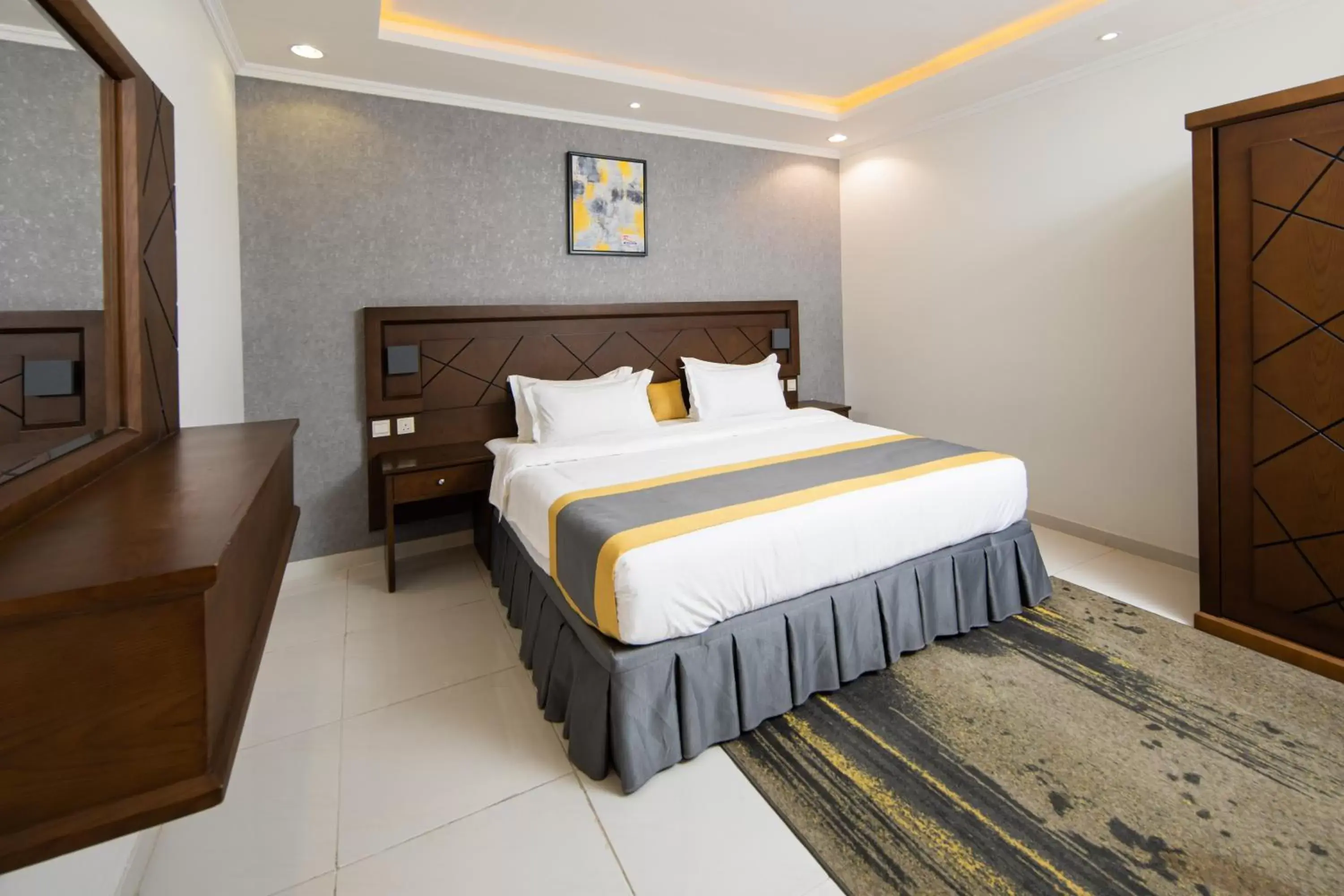 Bedroom, Bed in Mirada Purple Al Waha - Serviced Apartments Bedroom, Bed in Mirada Purple Al Waha - Serviced Apartments