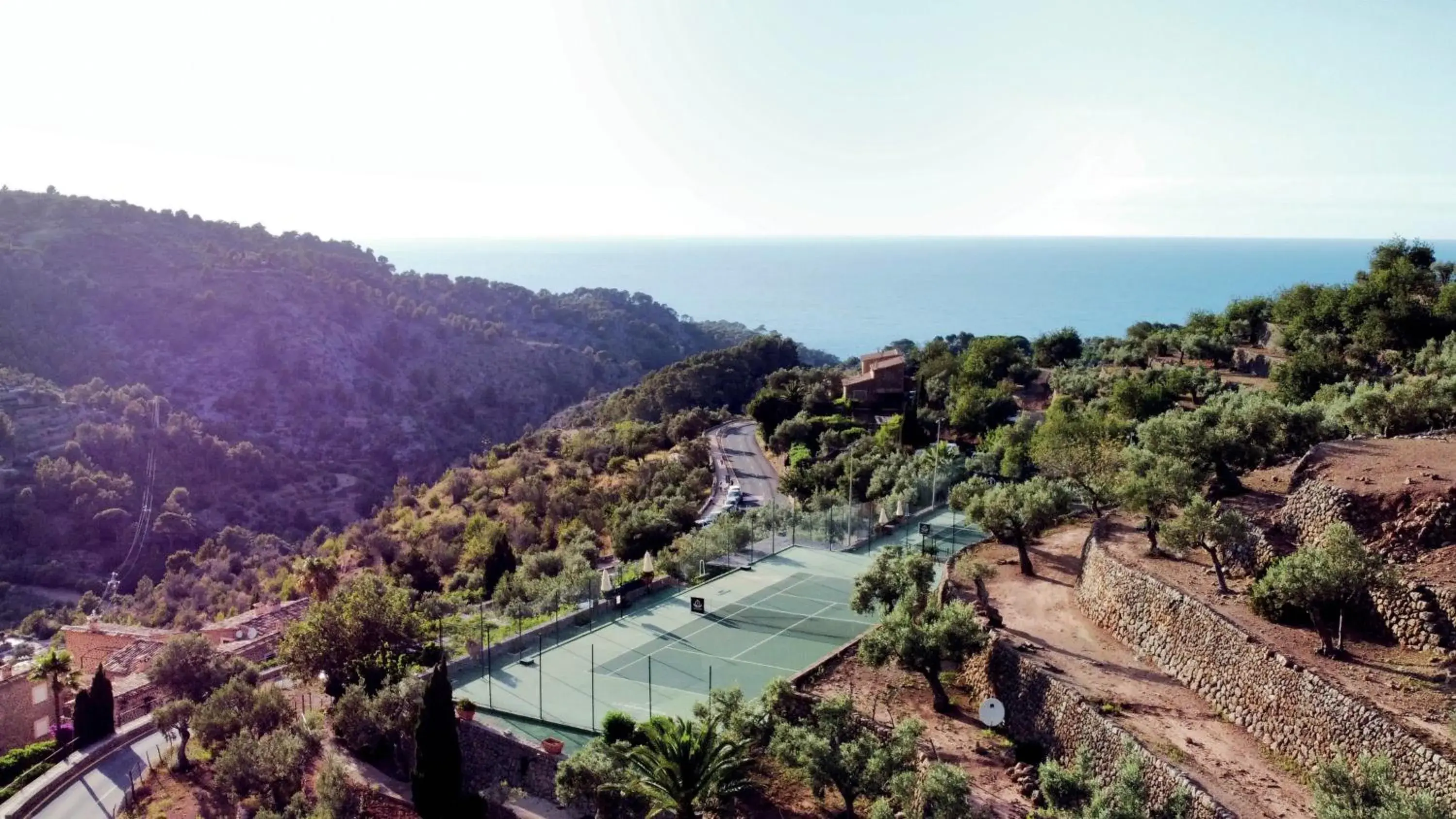 Tennis court, Bird's-eye View in La Residencia, A Belmond Hotel, Mallorca