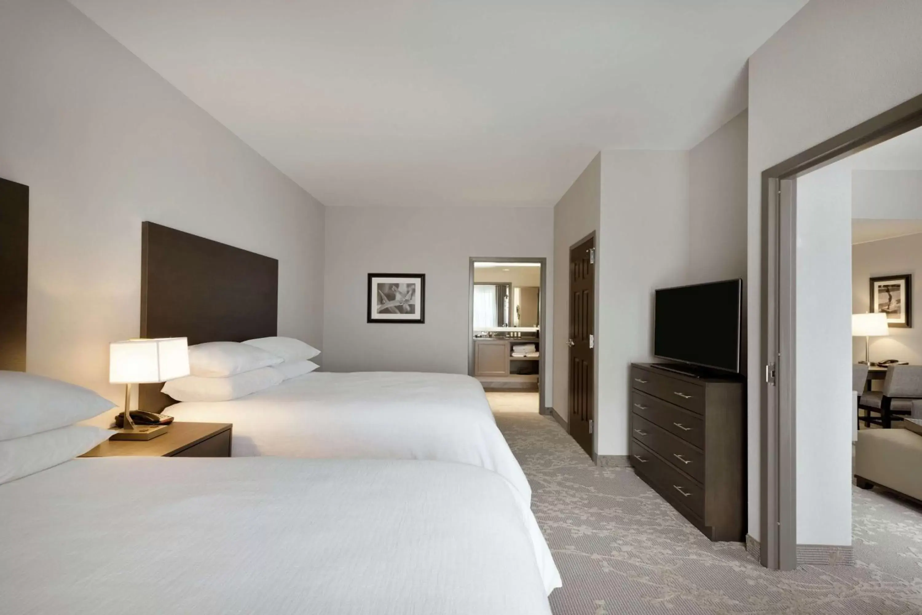 Two Room Queen Suite with Roll In Shower - Mobility Access in Embassy Suites Charlotte/Ayrsley Two Room Queen Suite with Roll In Shower - Mobility Access in Embassy Suites Charlotte/Ayrsley