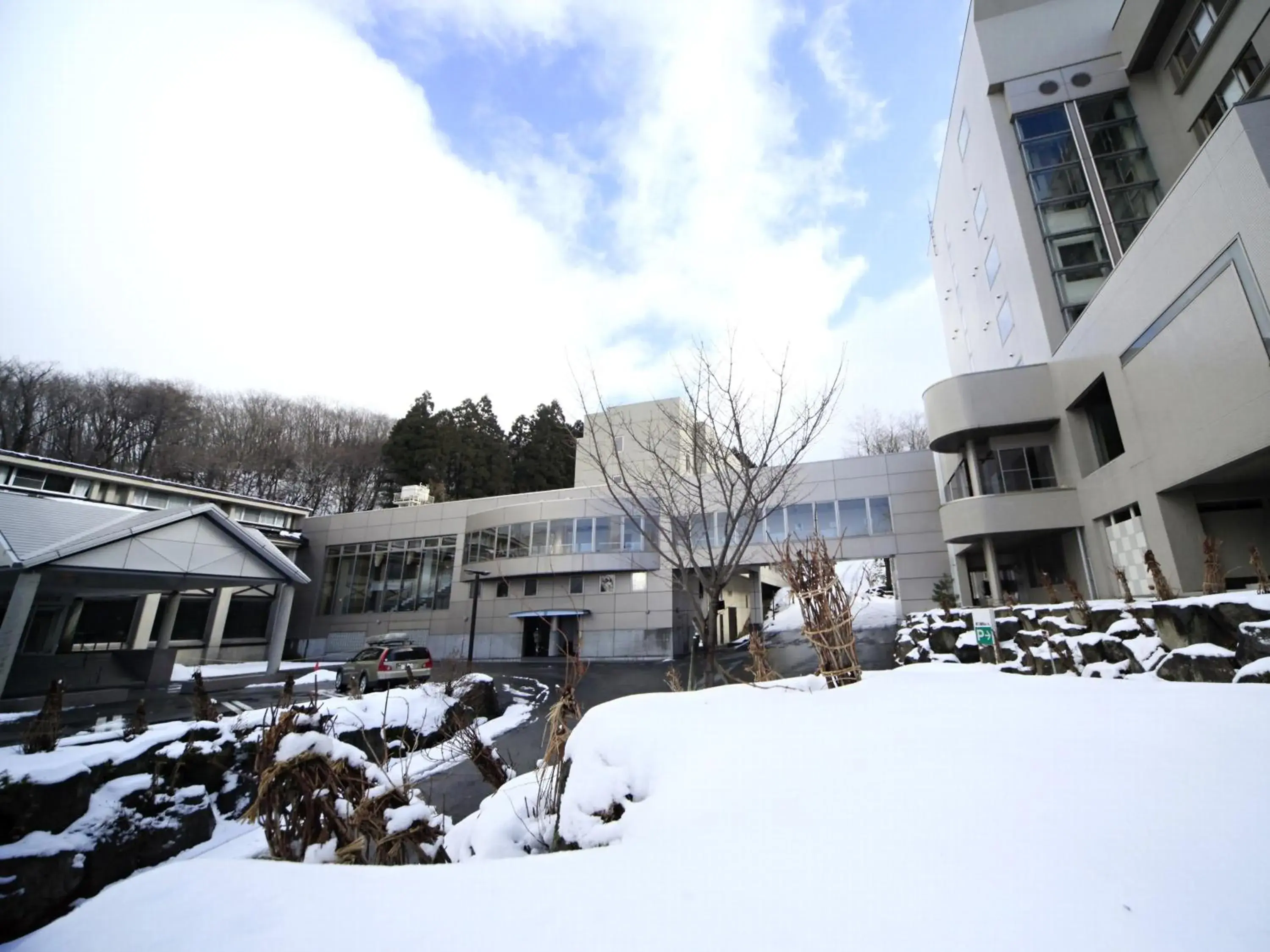 Facade/entrance, Winter in Zao Kokusai Hotel