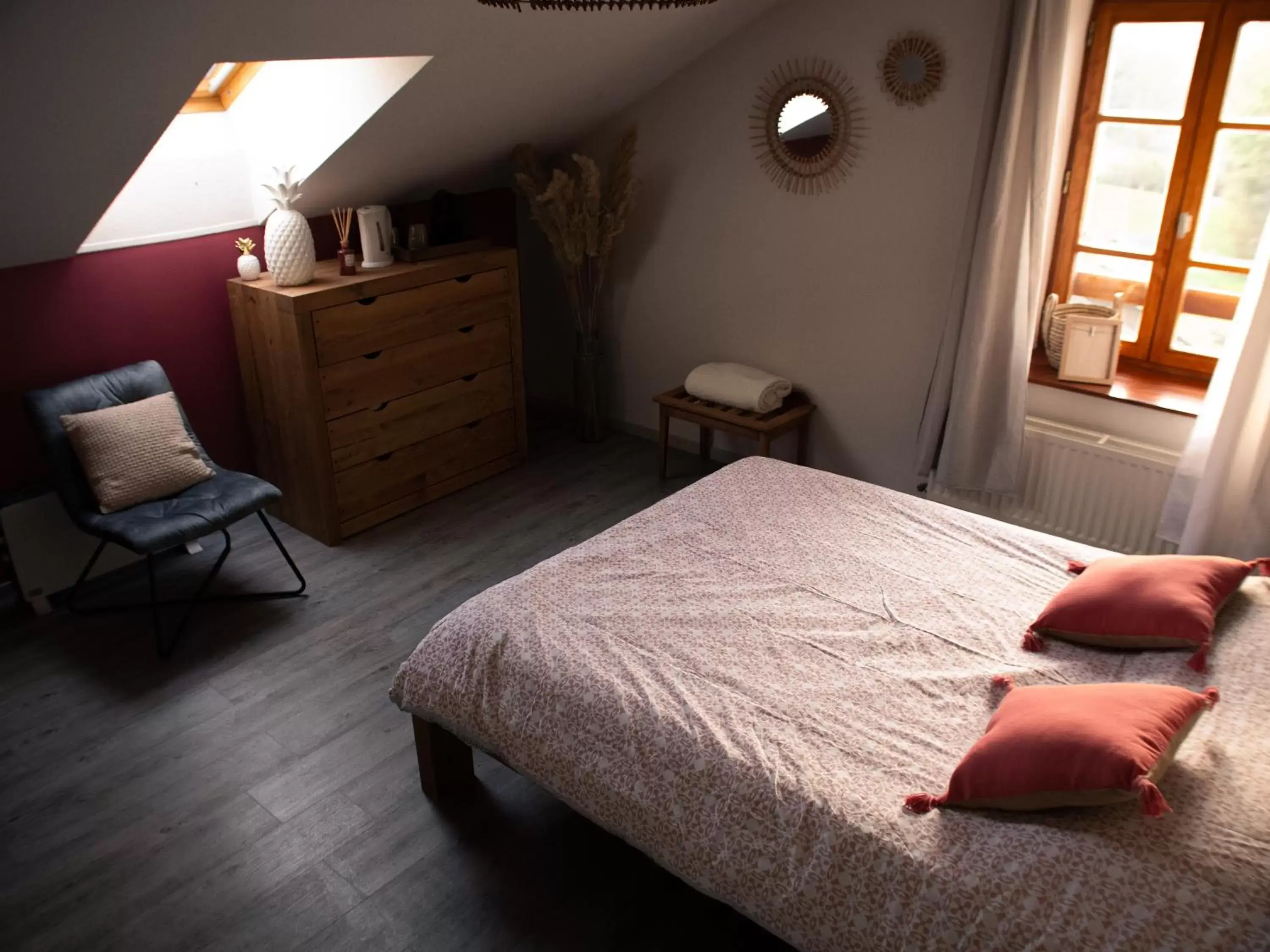 Bed in Chambre d'hôte de L'Auberge de la Fruitière