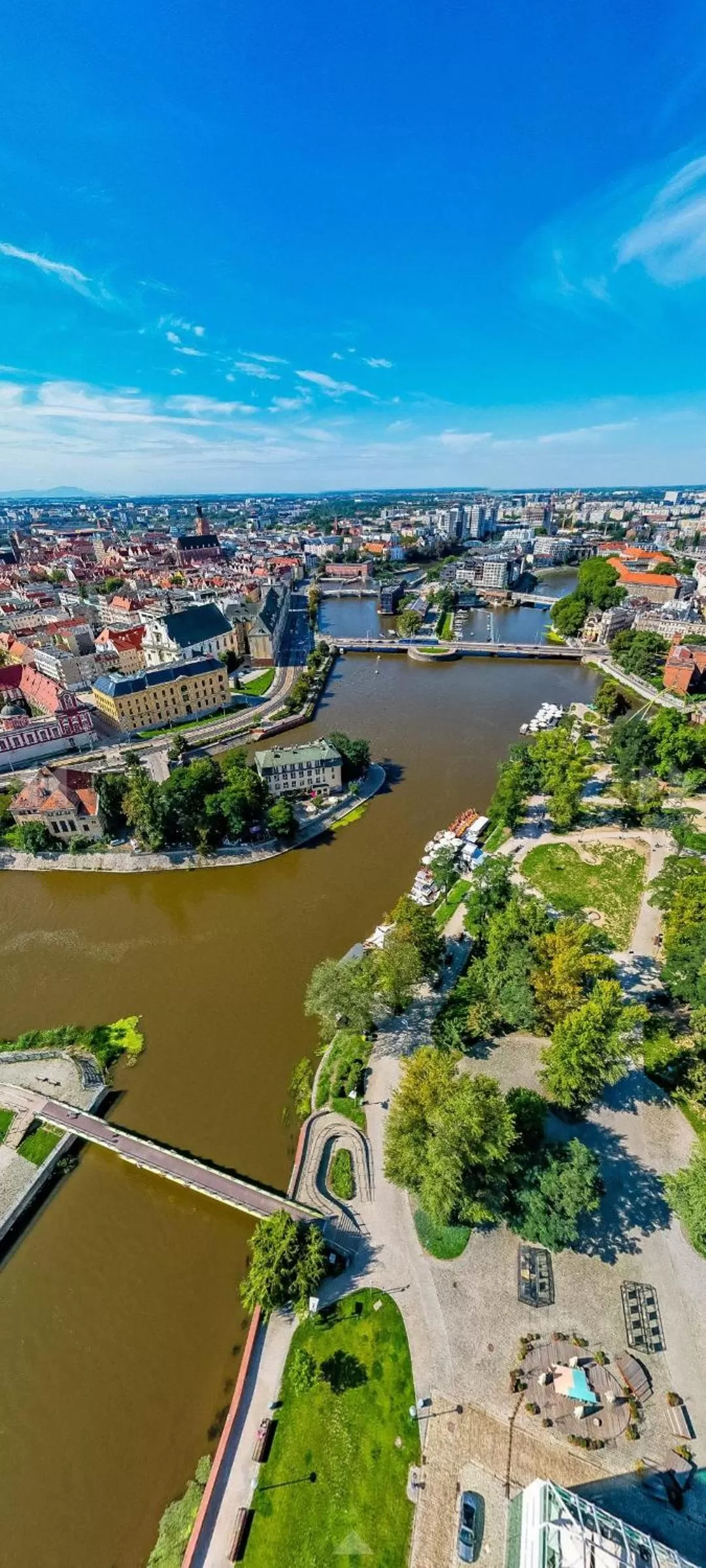 Bird's eye view in Great Polonia Wrocław Tumski