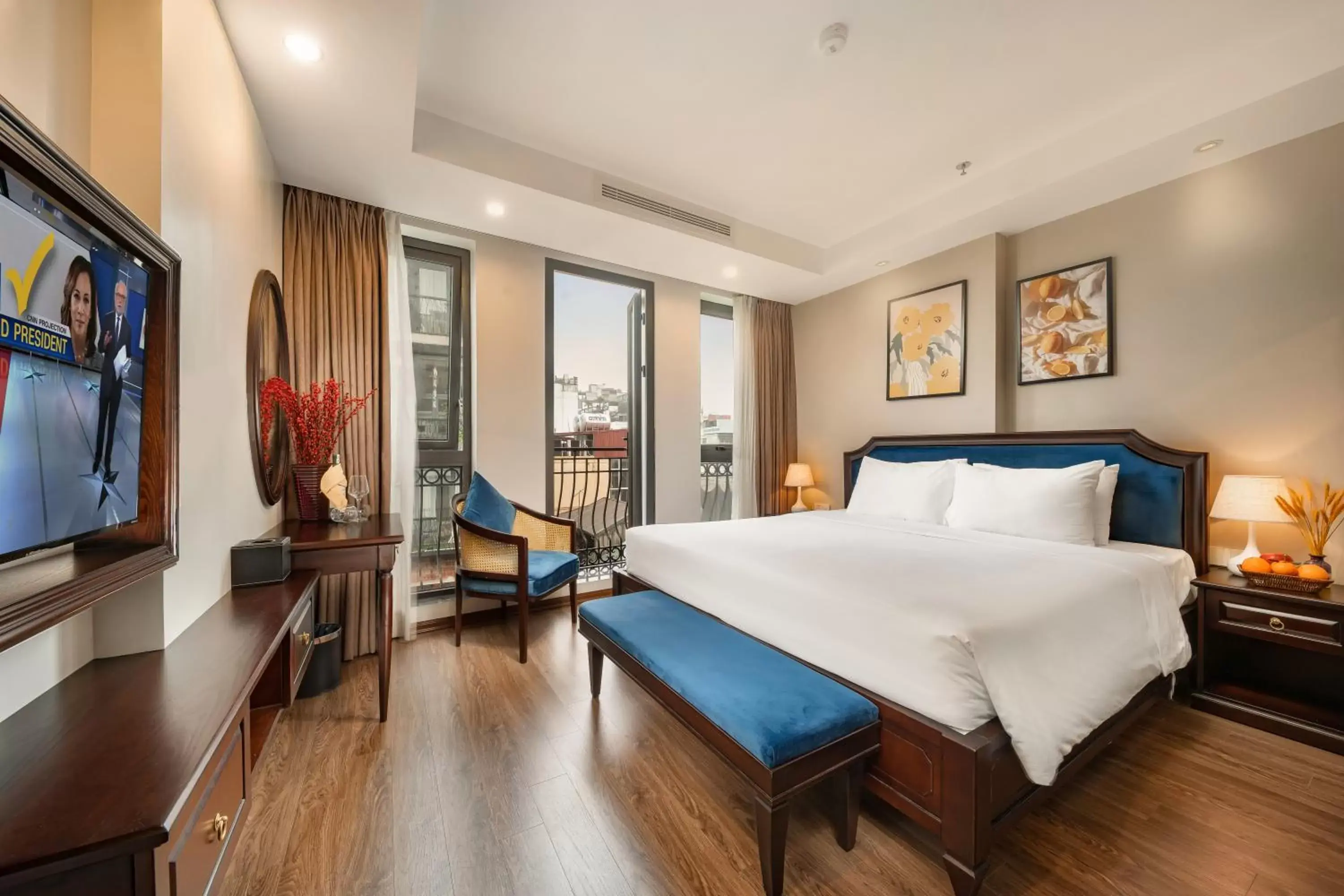 Communal lounge/ TV room, Bed in Hanoi Fiesta Grand Hotel and Spa Communal lounge/ TV room, Bed in Hanoi Fiesta Grand Hotel and Spa