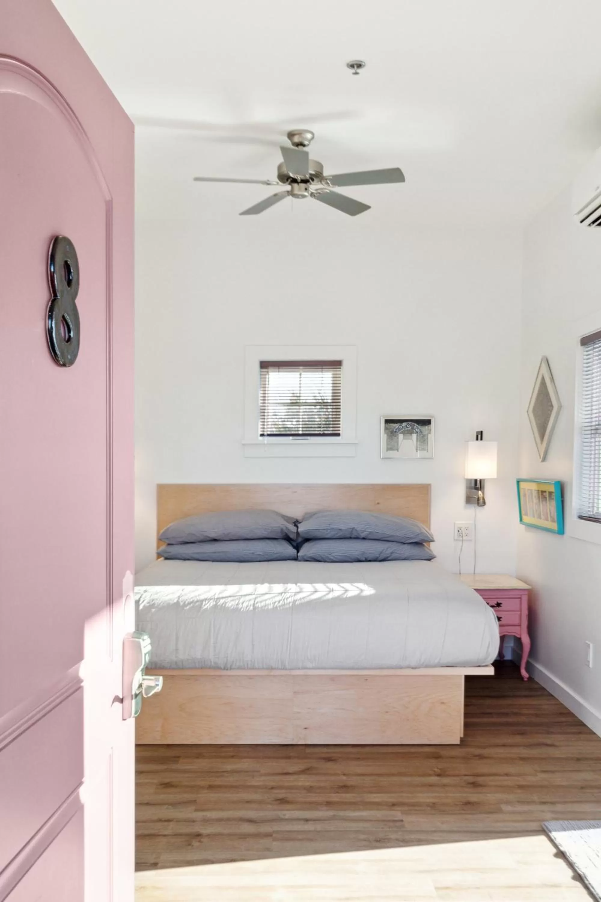Bed in Hotel Folly with Marsh and Sunset Views
