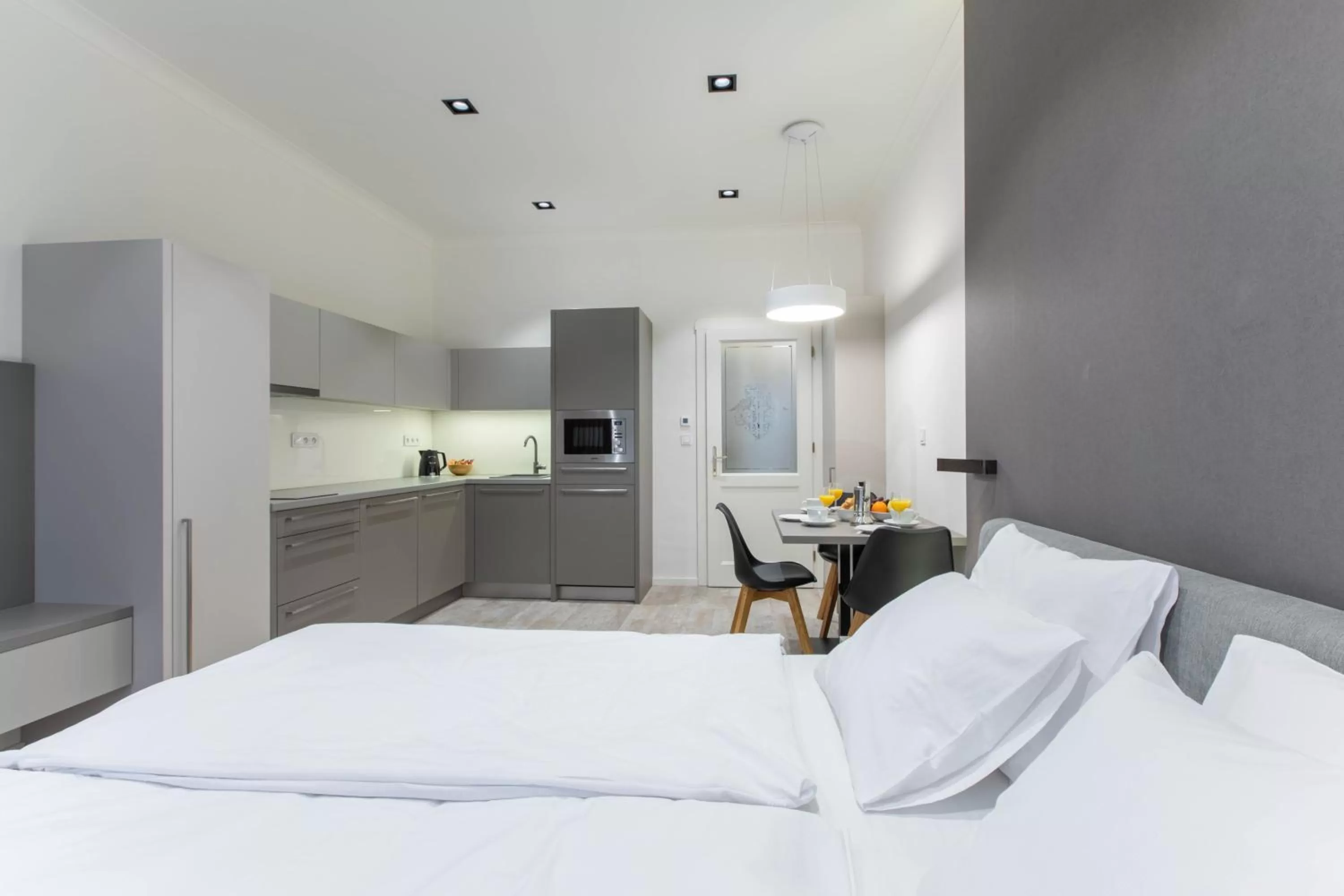 Bed in Lampi Aparthotel Prague