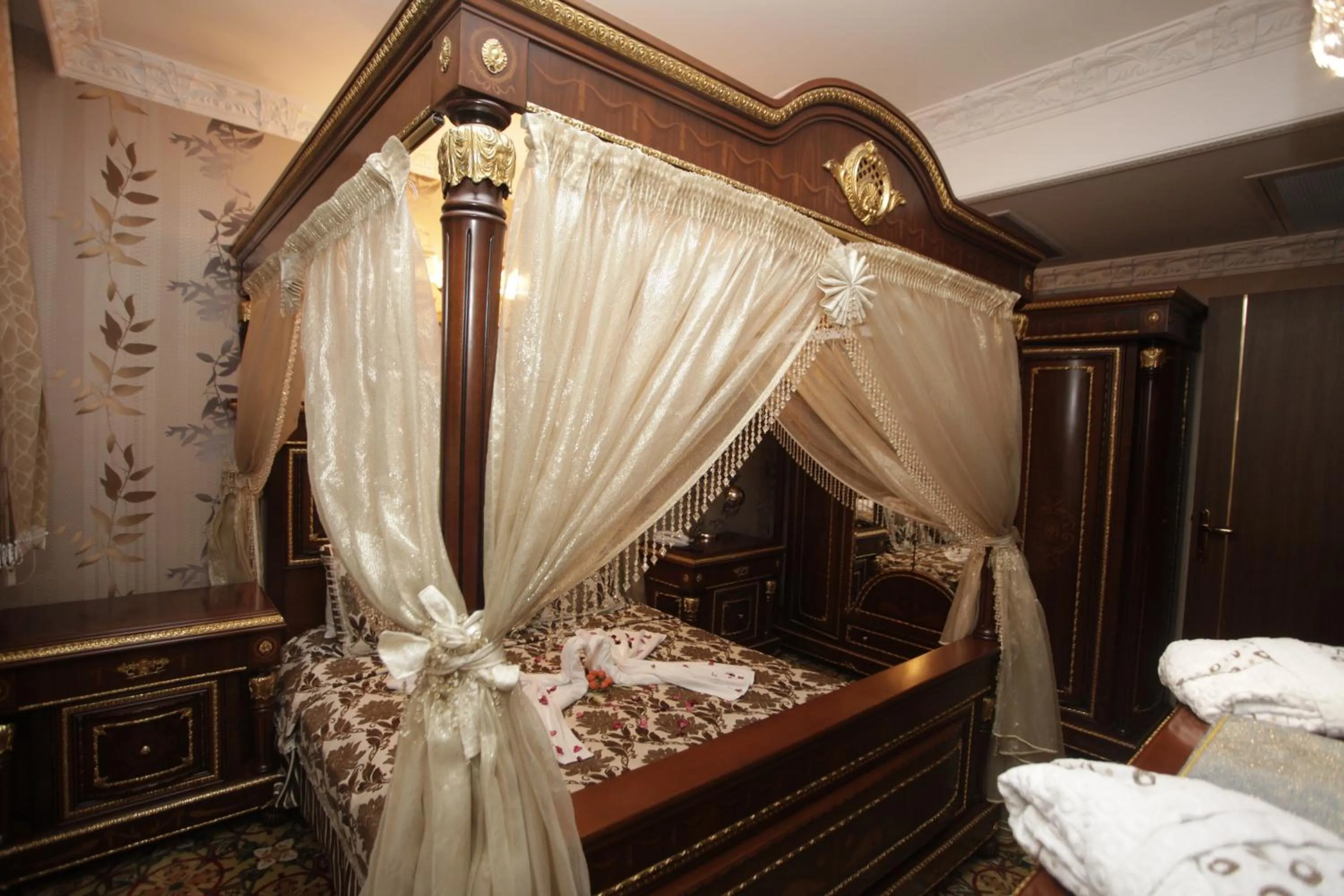 Decorative detail, Bed in Marmaray Hotel