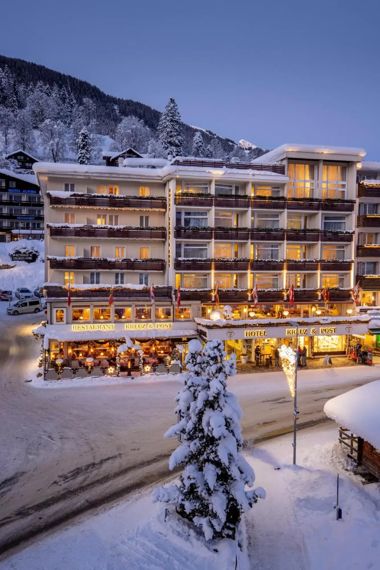 Property building, Winter in Hotel Kreuz&Post**** Grindelwald