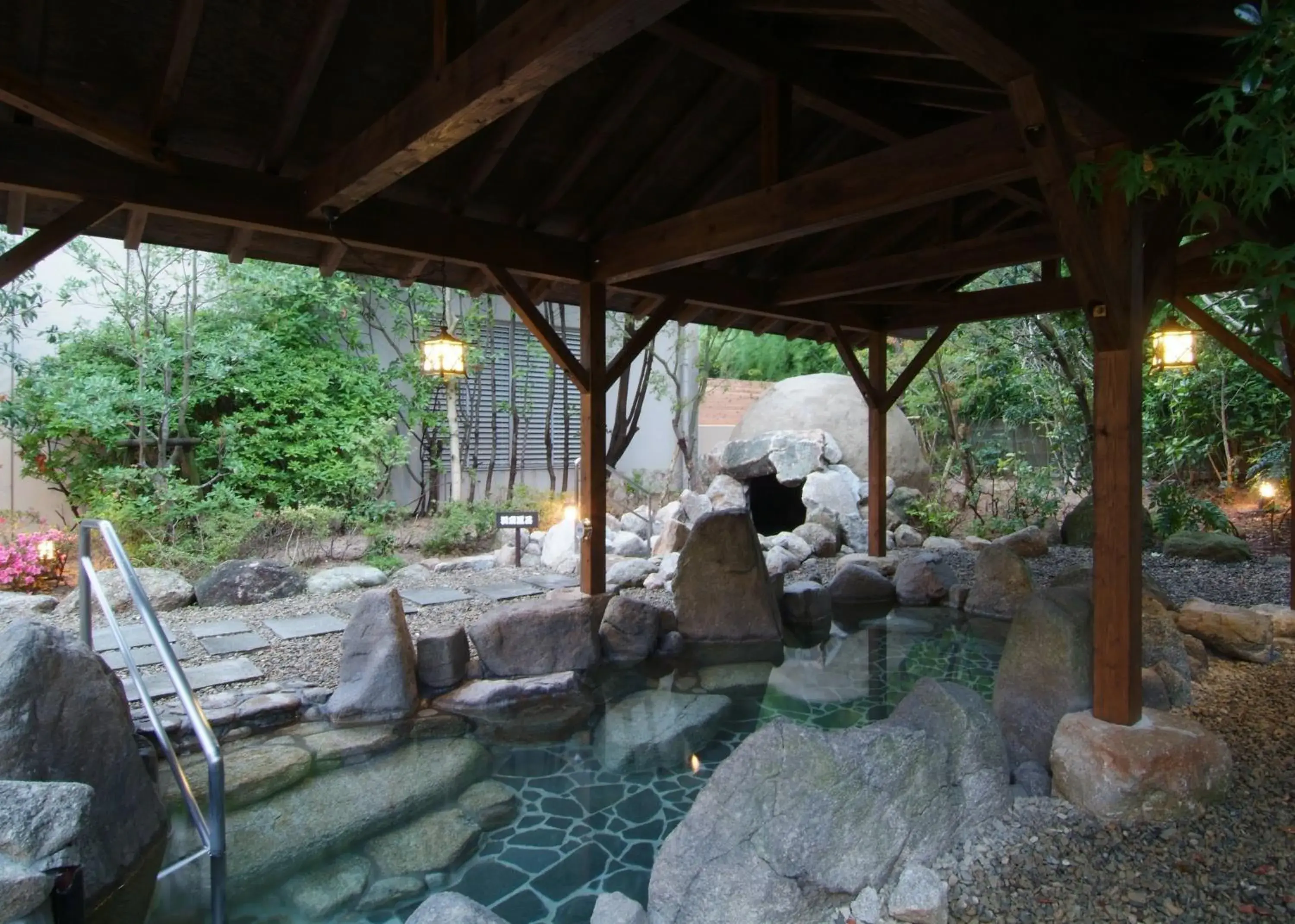 Open Air Bath, BBQ Facilities in Route Inn Grantia Fukuoka Miyawaka - Wakita Onsen