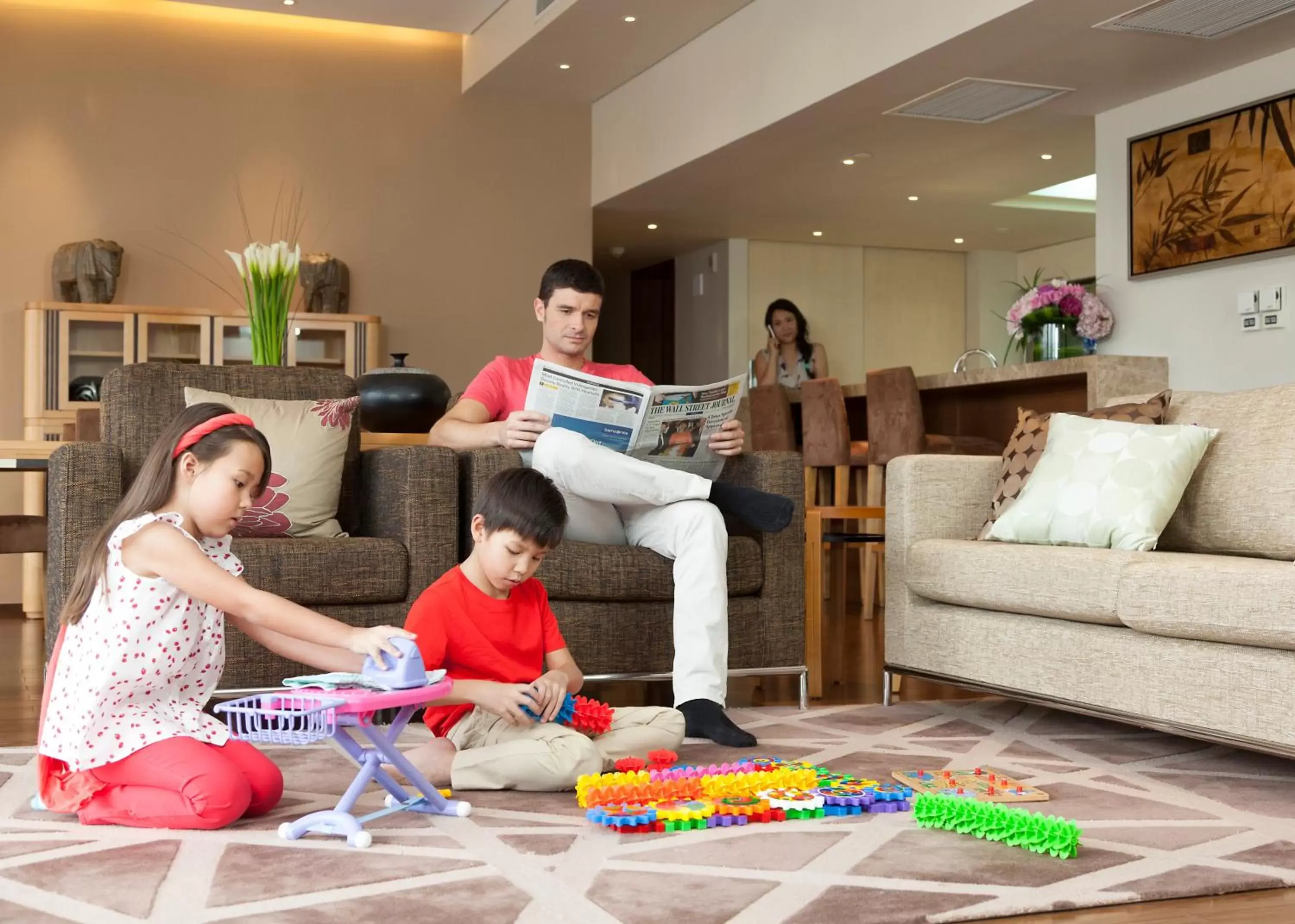 People, Family in Shanghai Centre Serviced Apartment