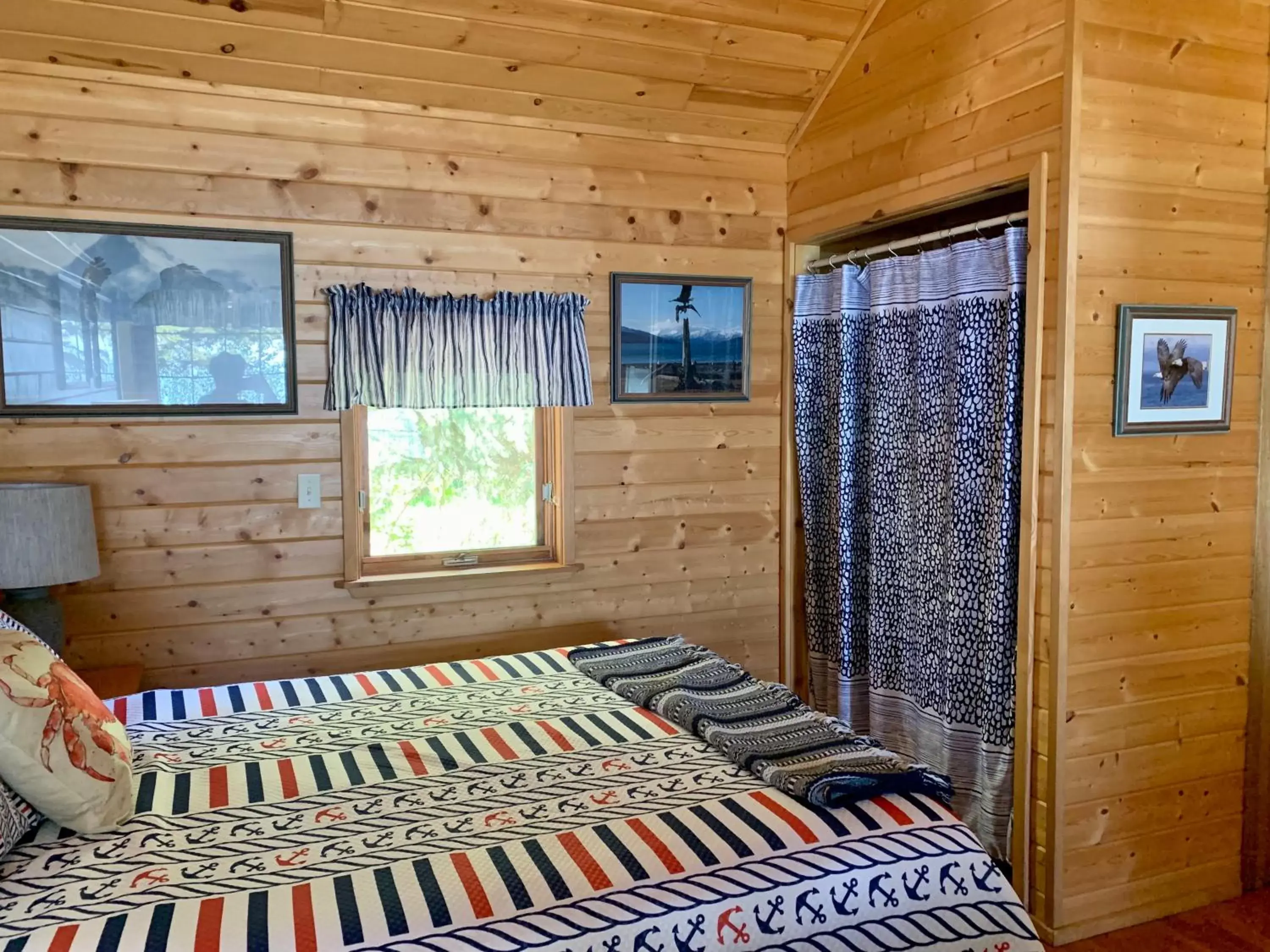 Bed in Clam Gulch Lodge