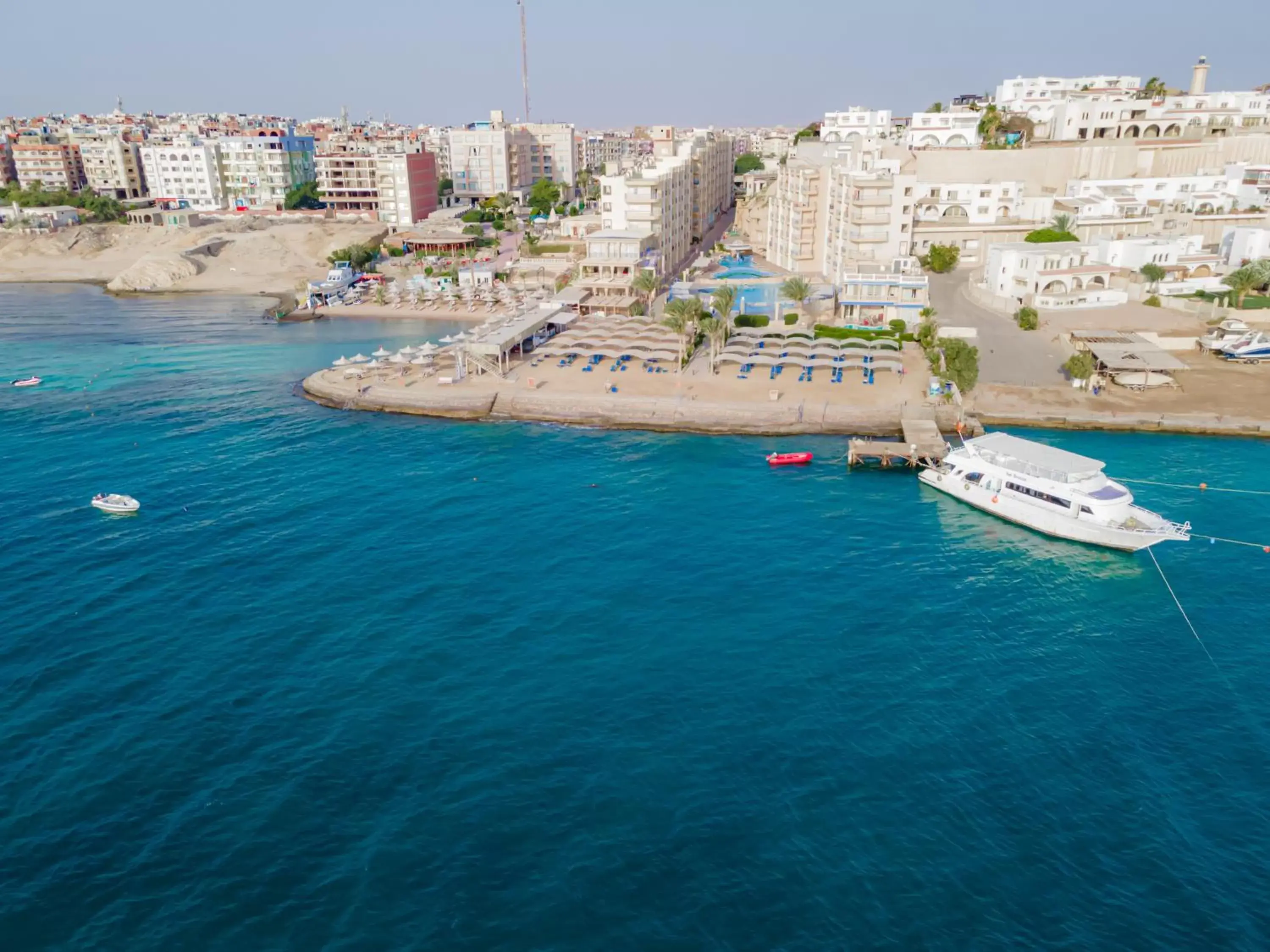 Beach, Bird's-eye View in King Tut Aqua Park Beach Resort